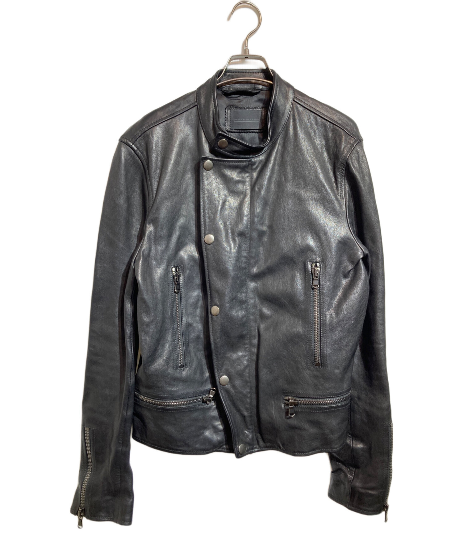 中古・古着通販】DIESEL Black Gold (ディーゼル ブラック ゴールド) シングルレザーライダースジャケット ブラック  サイズ:M｜ブランド・古着通販 トレファク公式【TREFAC FASHION】スマホサイト