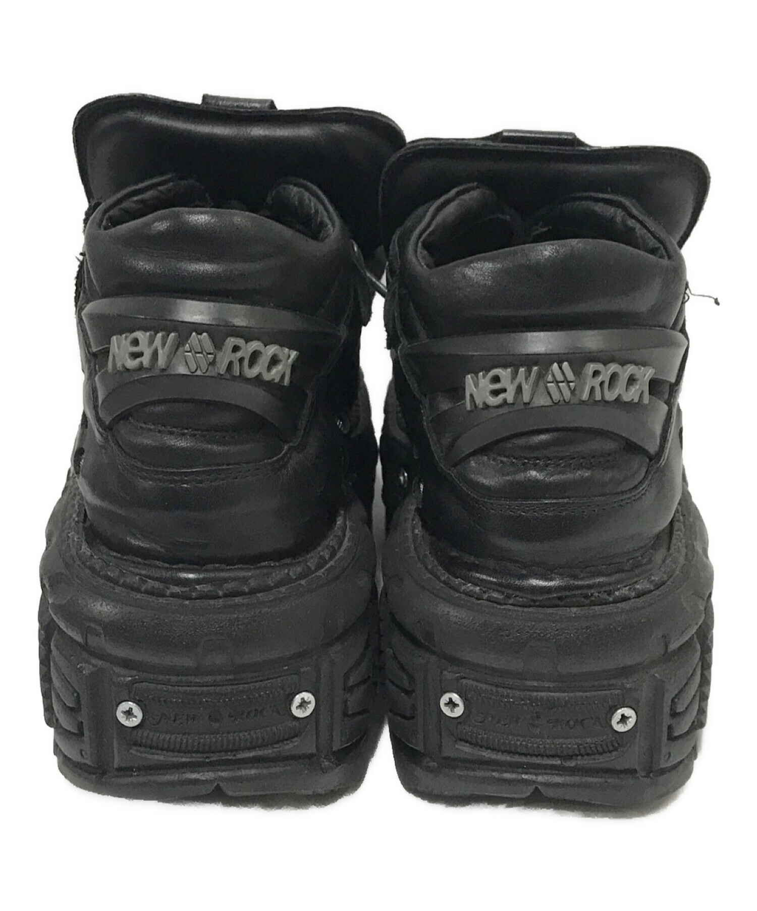 NEW ROCK (ニューロック) ANKLE BOOT BLACK IMPERFECT TANK WITH LACES ブラック サイズ:37