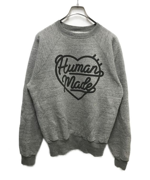 中古・古着通販】HUMAN MADE (ヒューマンメイド) HEART LOGO RAGLAN SWEATSHIRT グレー  サイズ:M｜ブランド・古着通販 トレファク公式【TREFAC FASHION】スマホサイト