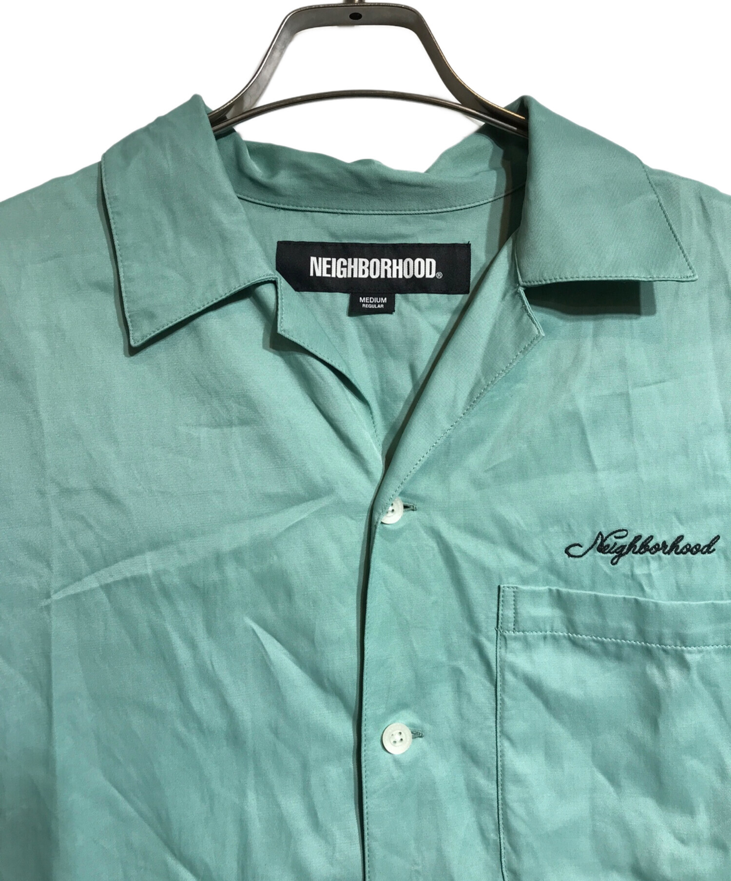 中古・古着通販】NEIGHBORHOOD (ネイバーフッド) SOLID-COLOR HAWAIIAN SHIRT グリーン サイズ:Ｍ｜ブランド・古着通販  トレファク公式【TREFAC FASHION】スマホサイト