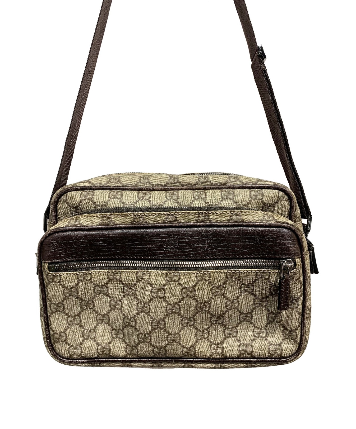 GUCCI (グッチ) ショルダーバッグ ベージュ GG PLUS 114531 1669