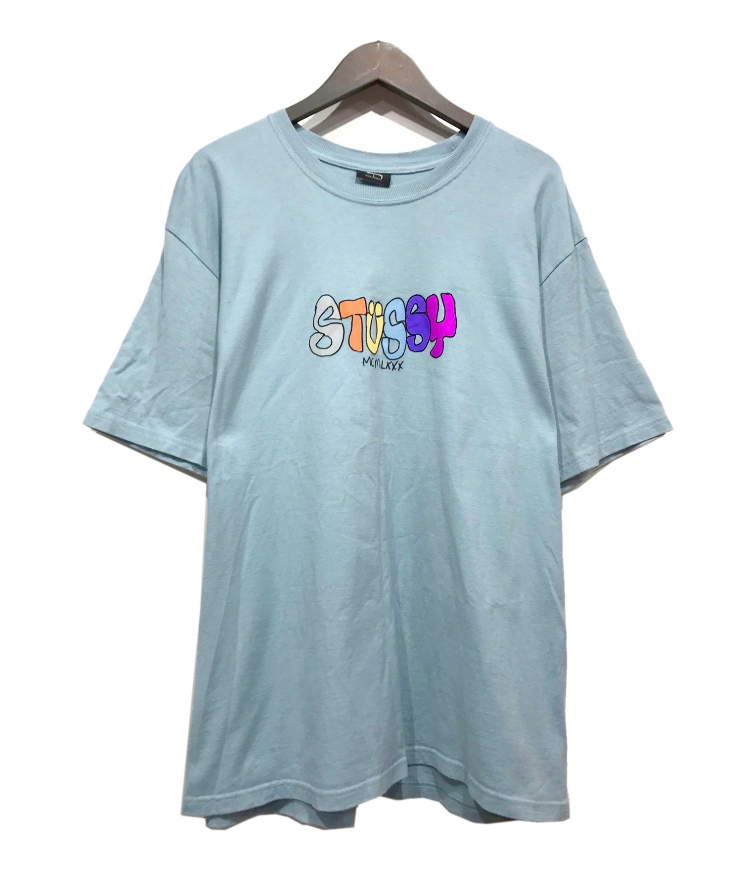 stussy (ステューシー) プリントTシャツ スカイブルー サイズ:L