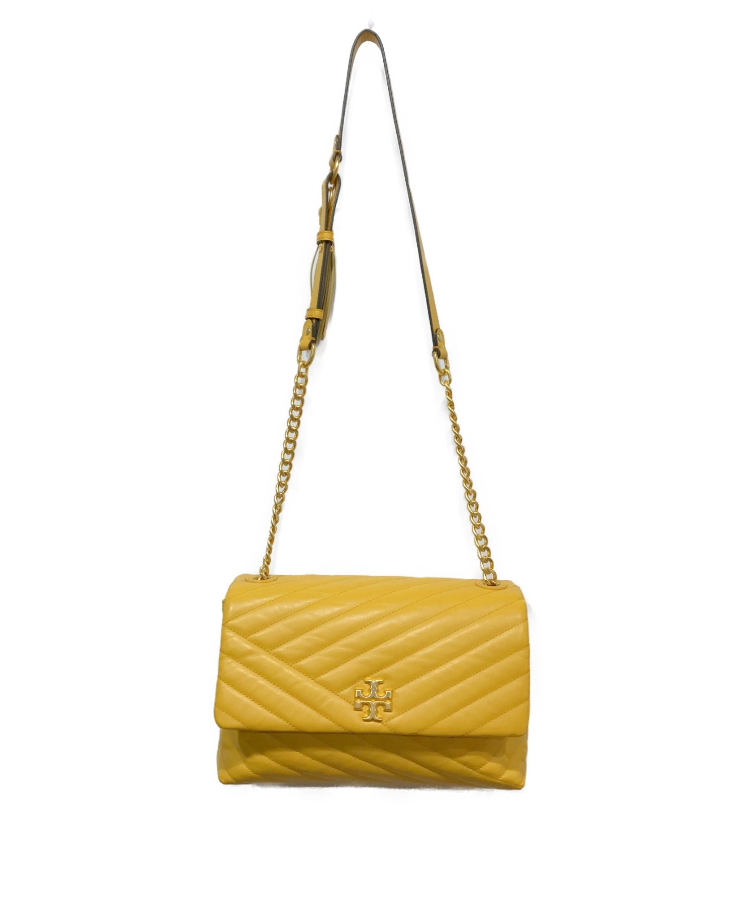 TORY BURCH (トリーバーチ) KIRA CHEVRON FLAP SHOULDER BAG イエロー 10005608