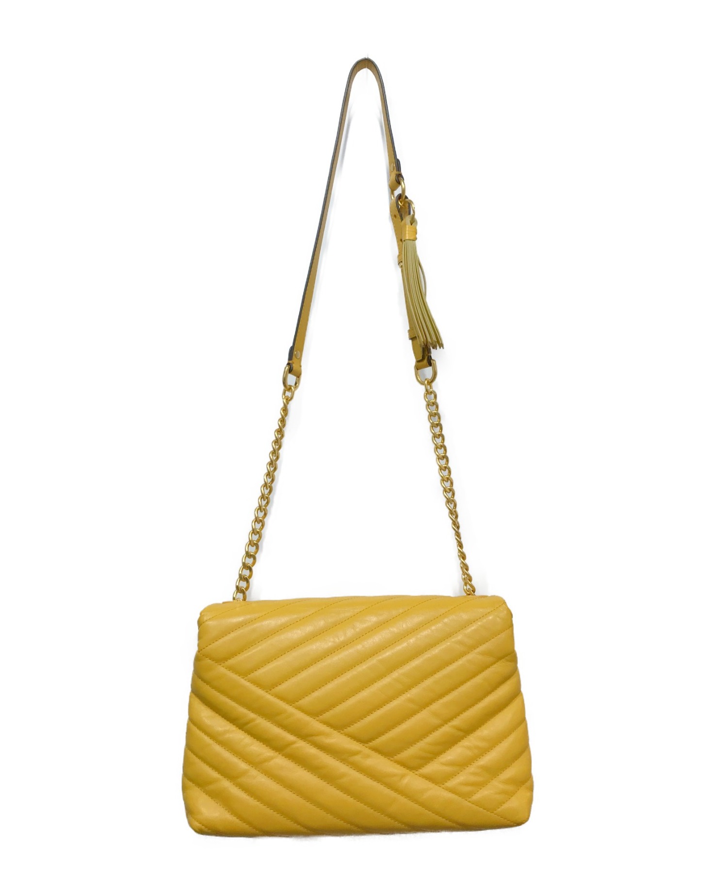 TORY BURCH (トリーバーチ) KIRA CHEVRON FLAP SHOULDER BAG イエロー 10005608