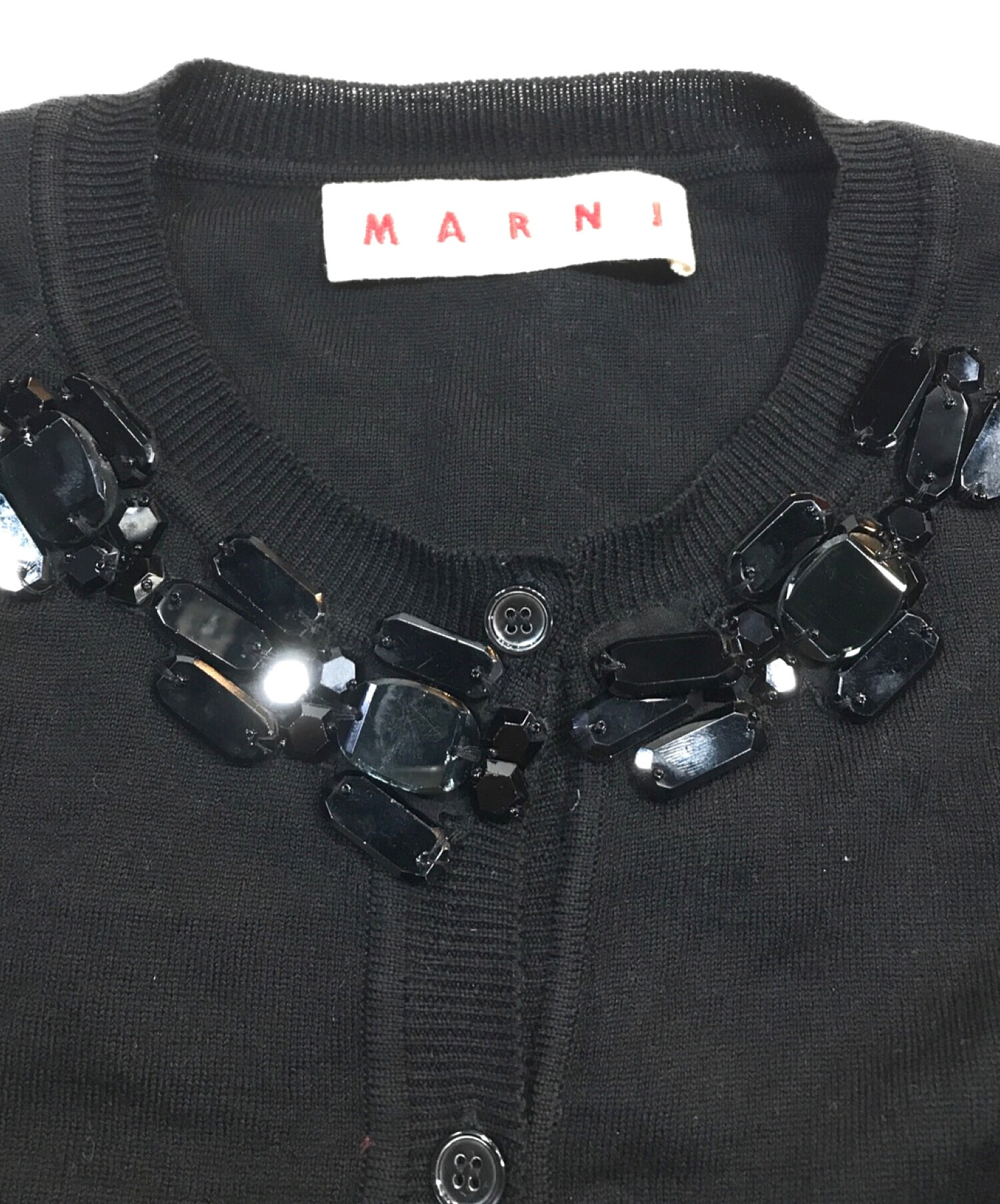 中古・古着通販】MARNI (マルニ) ビジューカーディガン ブラック