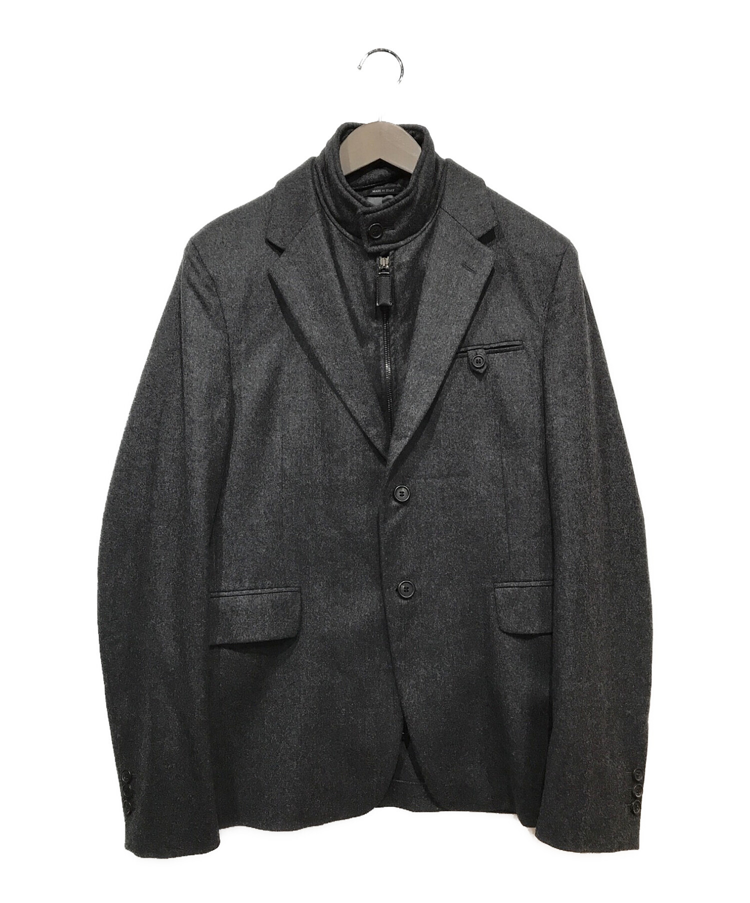 約62cm【未使用】PRADA プラダ テーラードジャケット ウールコート 黒