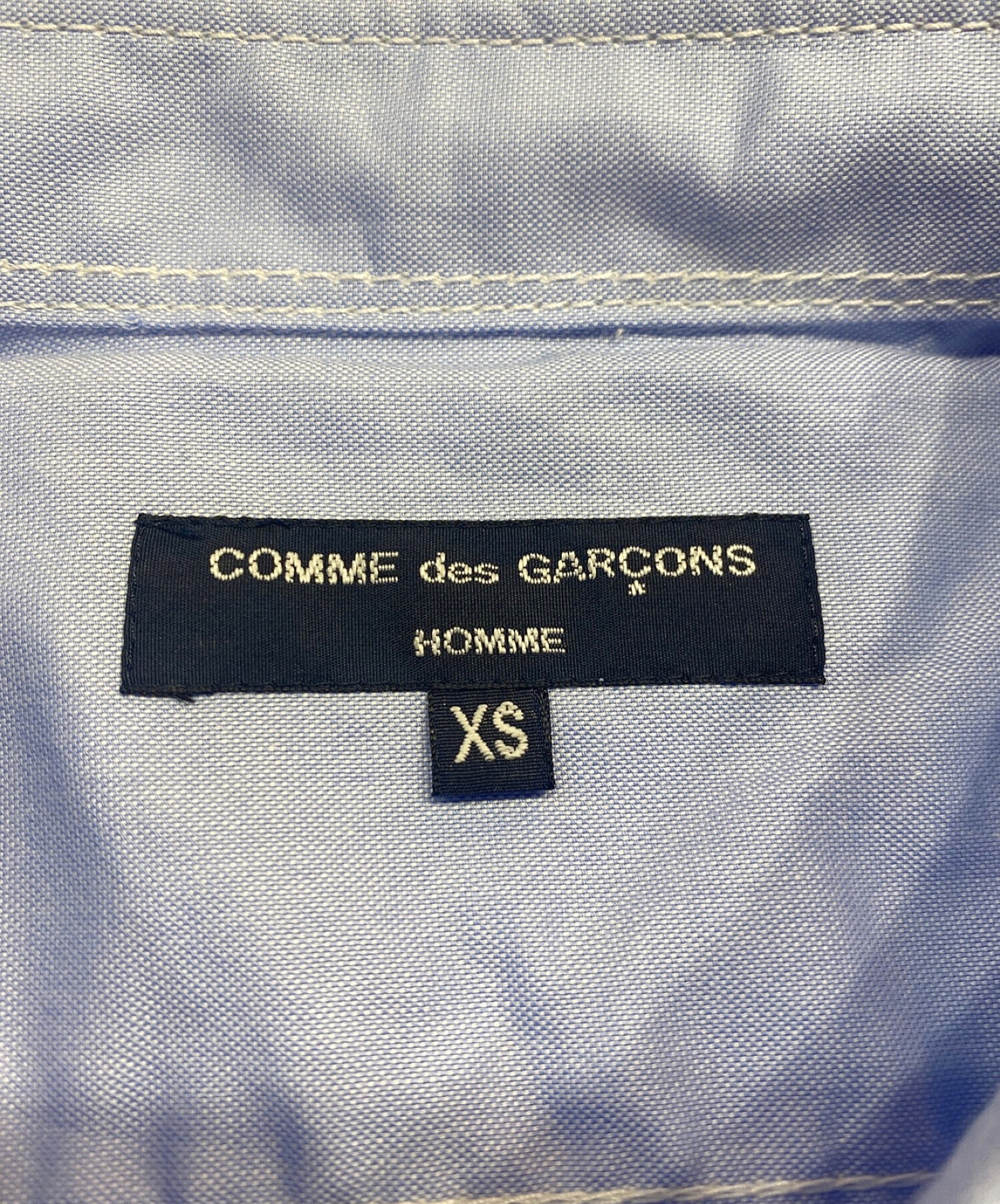 COMME des GARCONS HOMME (コムデギャルソン オム) ナイロンスリーブオックスシャンブレーシャツ スカイブルー サイズ:XS