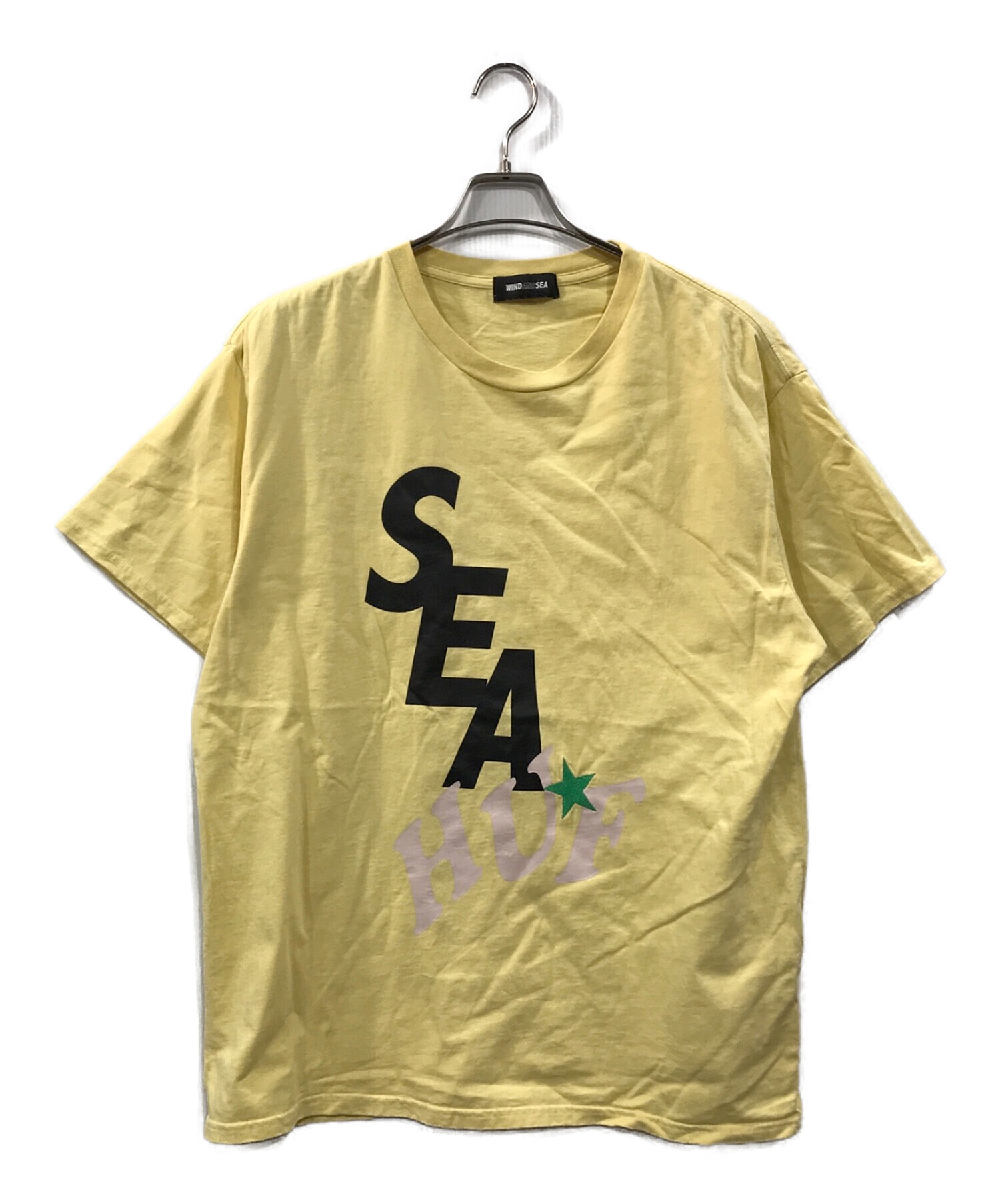 WIND AND SEA × HUF (ウィンダンシー×ハフ) HUF X WDS SOLID AND TIE DYE TEE イエロー サイズ:L