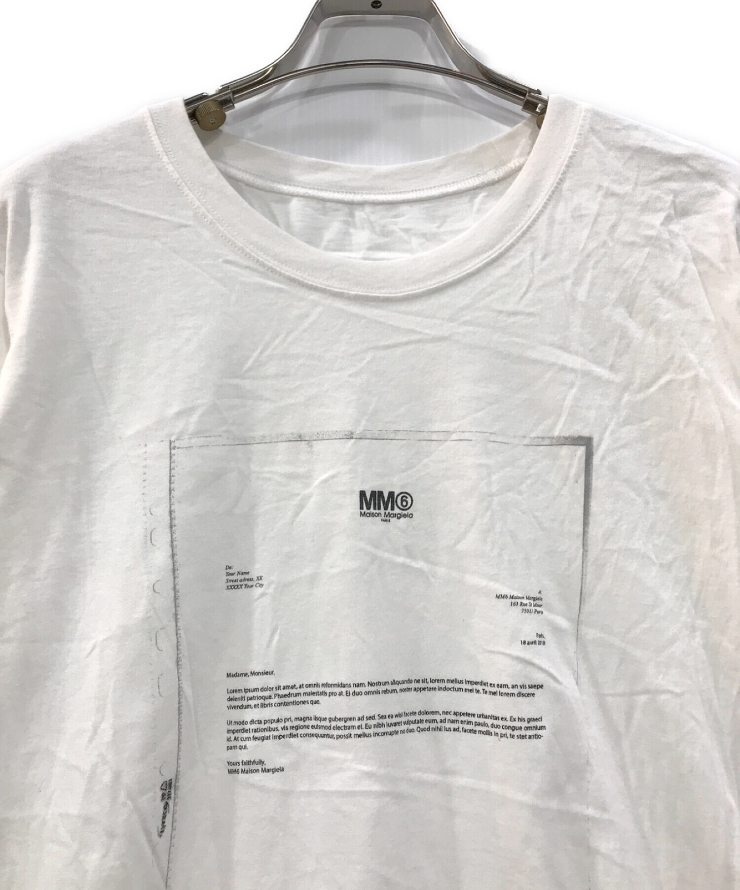 MM6 Maison Margiela (エムエムシックス メゾンマルジェラ) RECORDING PAPER PRINTED TEE ホワイト  サイズ:S