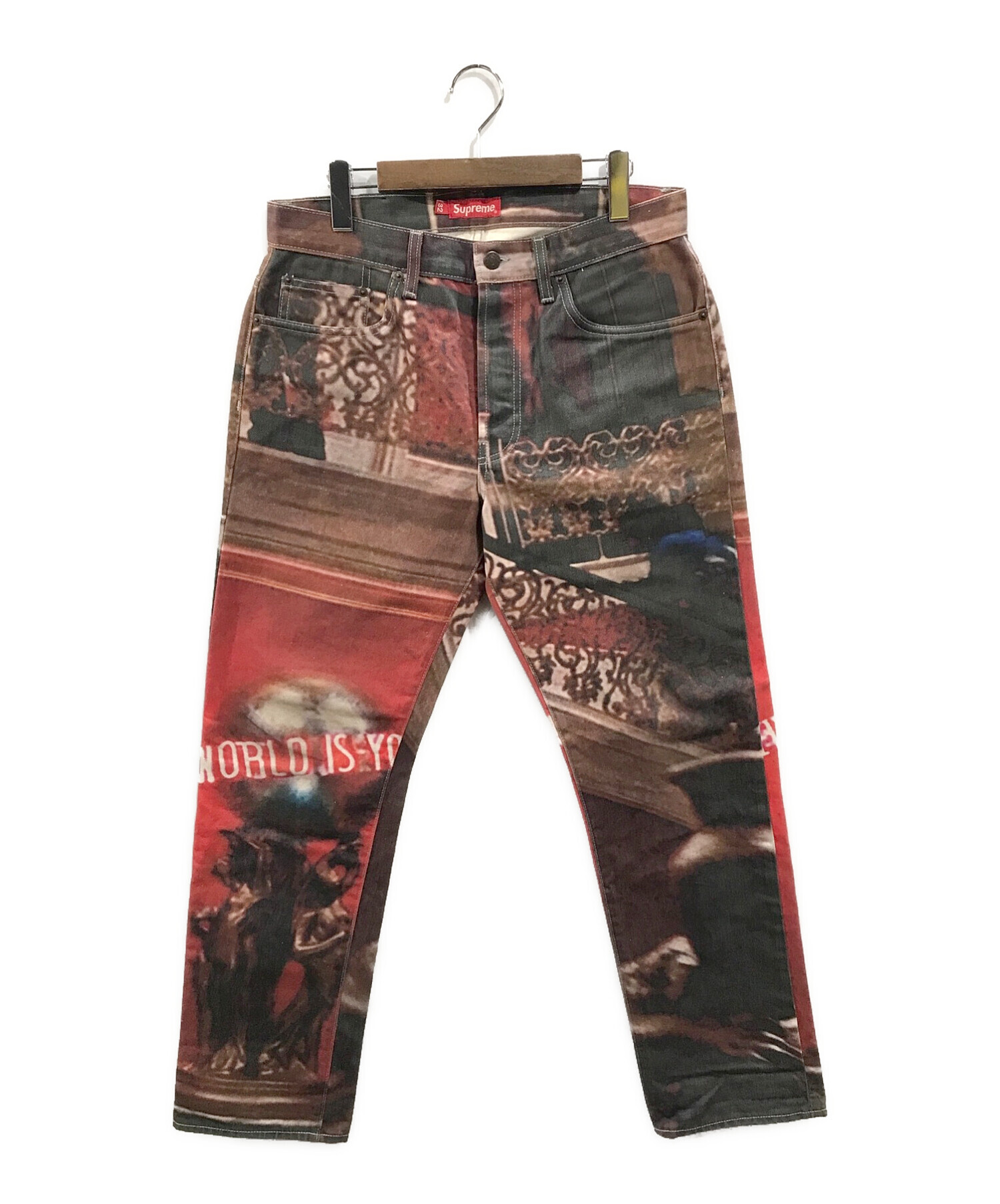 Supreme × Scarface (シュプリーム×スカーフェイス) The World Is Yours 5-Pocket Jeans レッド  サイズ:81cm (W32)