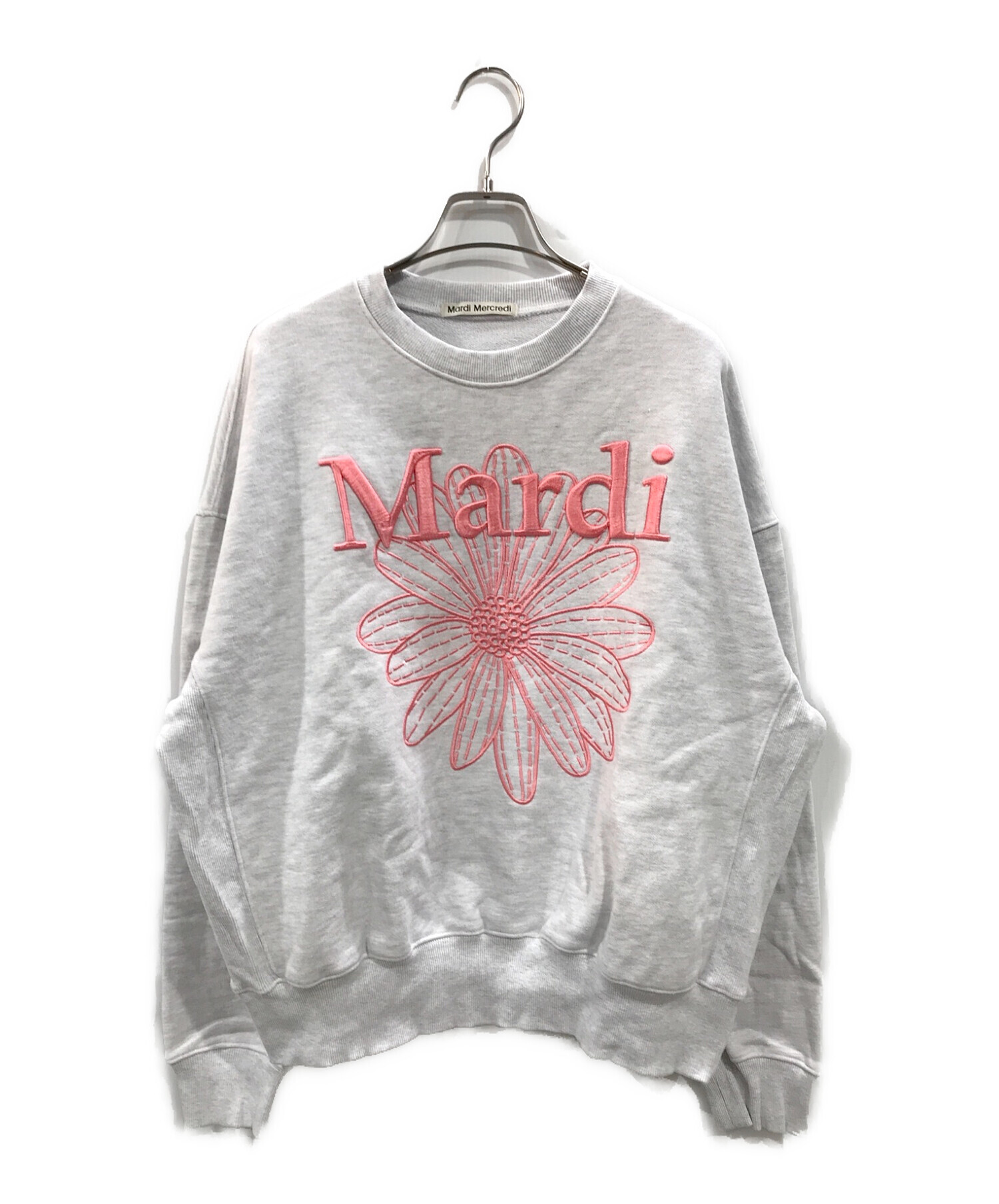 世界有名な Mardi Mercredi マルディメクルディグレー 刺繍スウェット