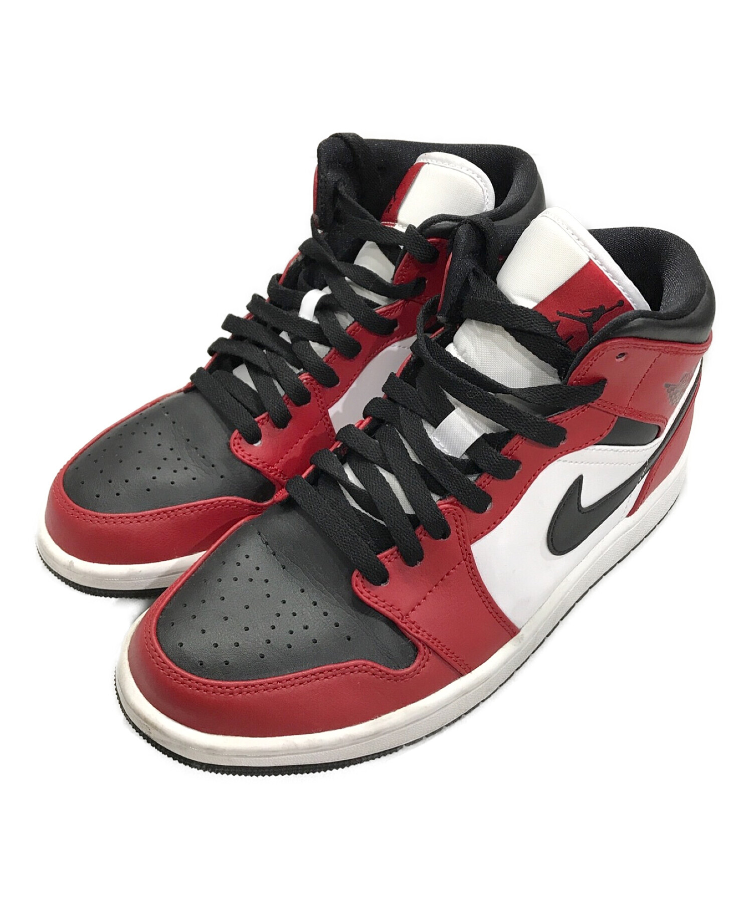 NIKE (ナイキ) AIR JORDAN 1 MID CHICAGO BLACK TOE　エアジョーダン ミッド シカゴ ブラック トゥ  ブラック×レッド サイズ:26.5cm