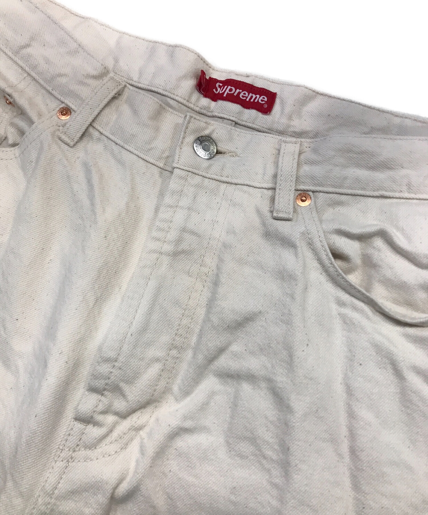 SUPREME (シュプリーム) 22SS Baggy Jean クラシックロゴバギーパンツ アイボリー(Natural) サイズ:36