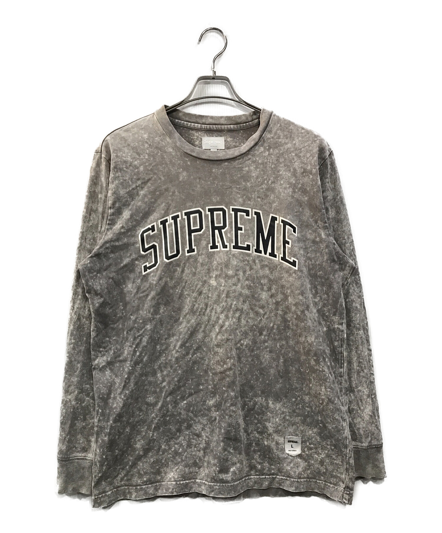 SUPREME (シュプリーム) 17SS Acid Wash Arc Logo L/S Tee グレー サイズ:L