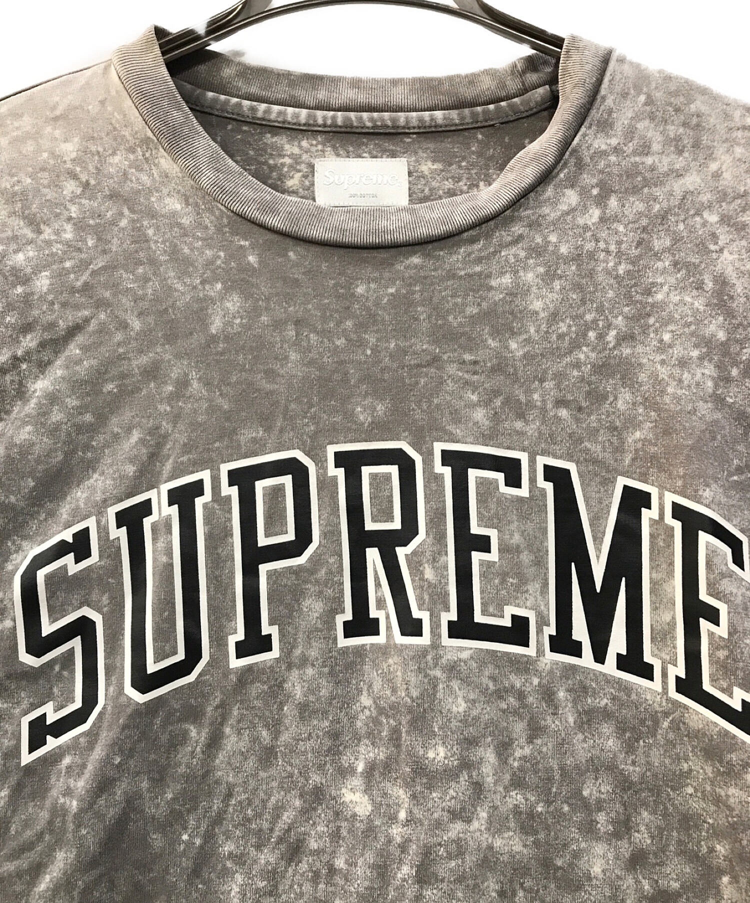 SUPREME (シュプリーム) 17SS Acid Wash Arc Logo L/S Tee グレー サイズ:L