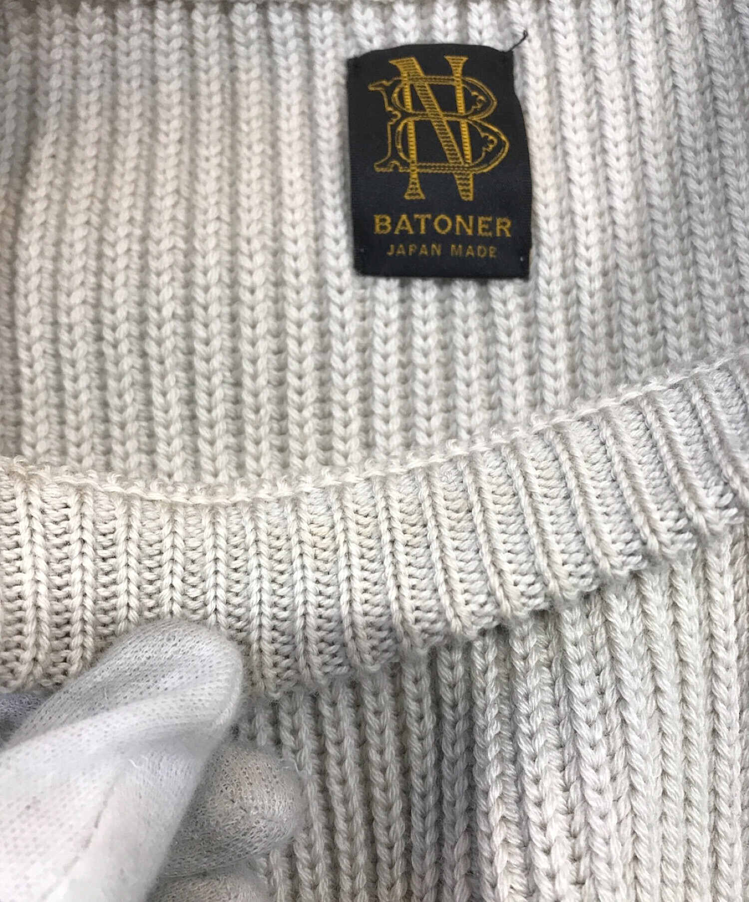 中古・古着通販】BATONER (バトナー) SIGNATURE RIB CREW NECK