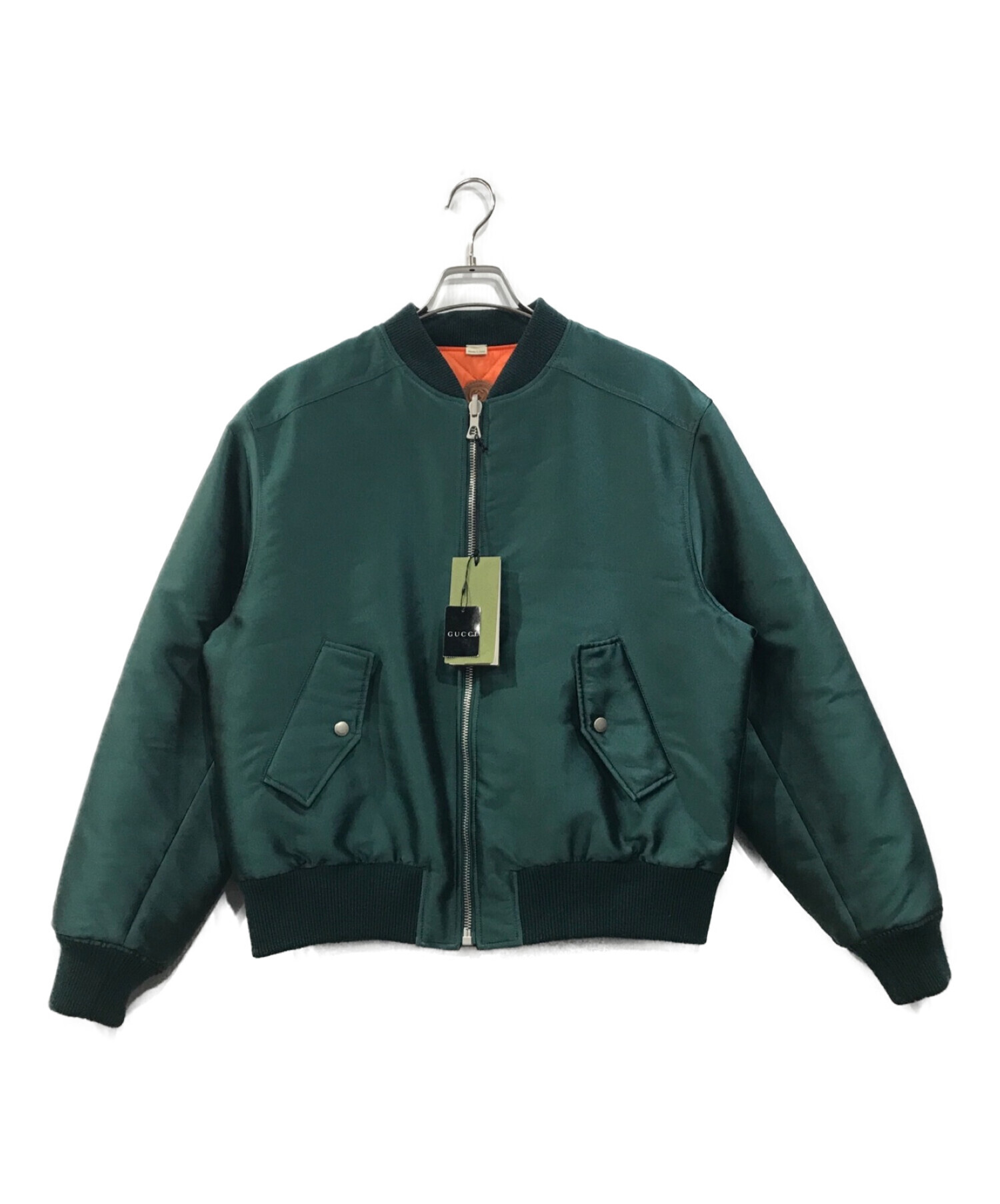 GUCCI (グッチ) reversible quilted bomber jacket リバーシブルキルテッドボンバージャケット グリーン  サイズ:44