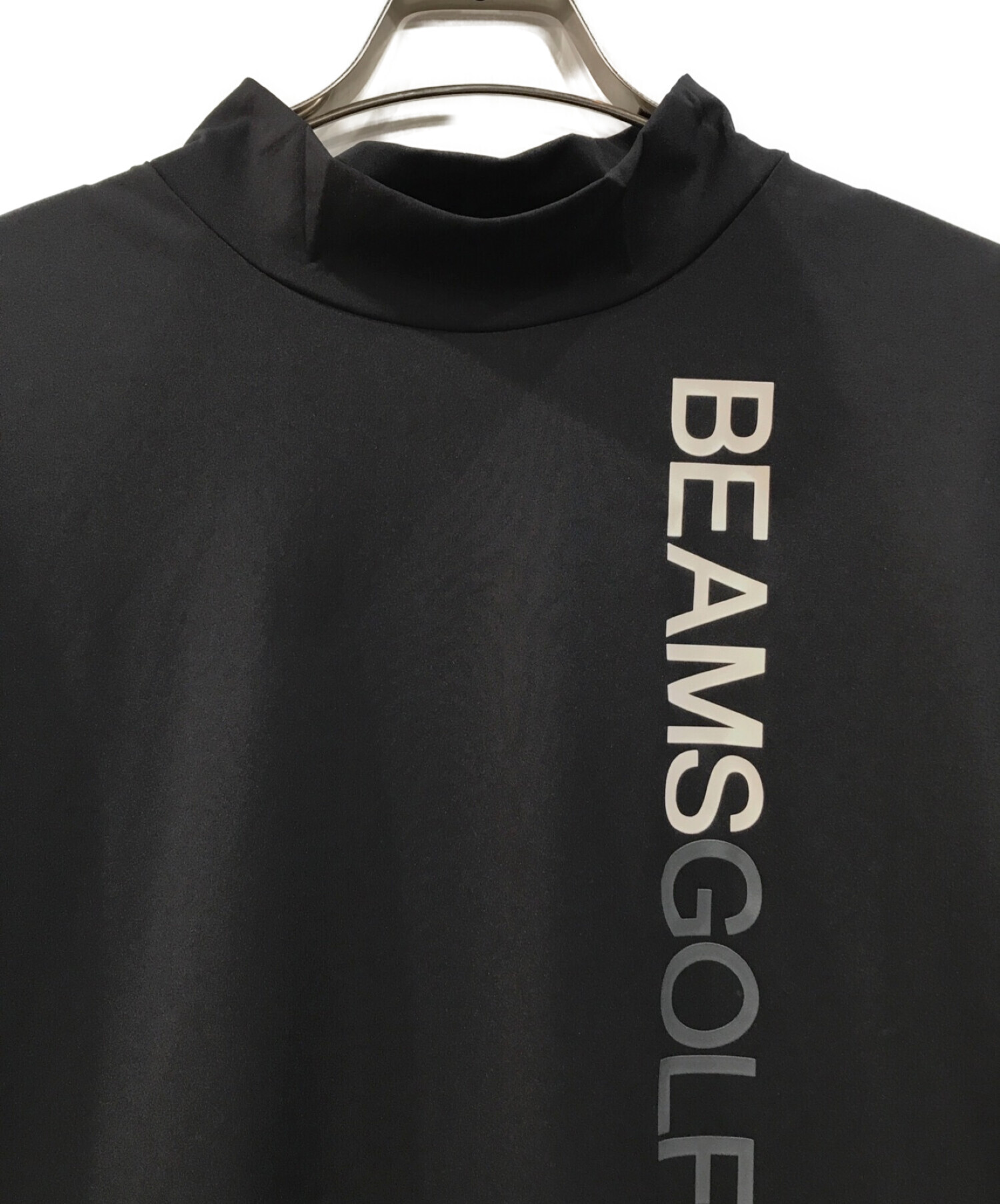 BEAMS GOLF ORANGE LABEL (ビームスゴルフオレンジレーベル) スポーツロゴ モックネックシャツ ブラック サイズ:XL