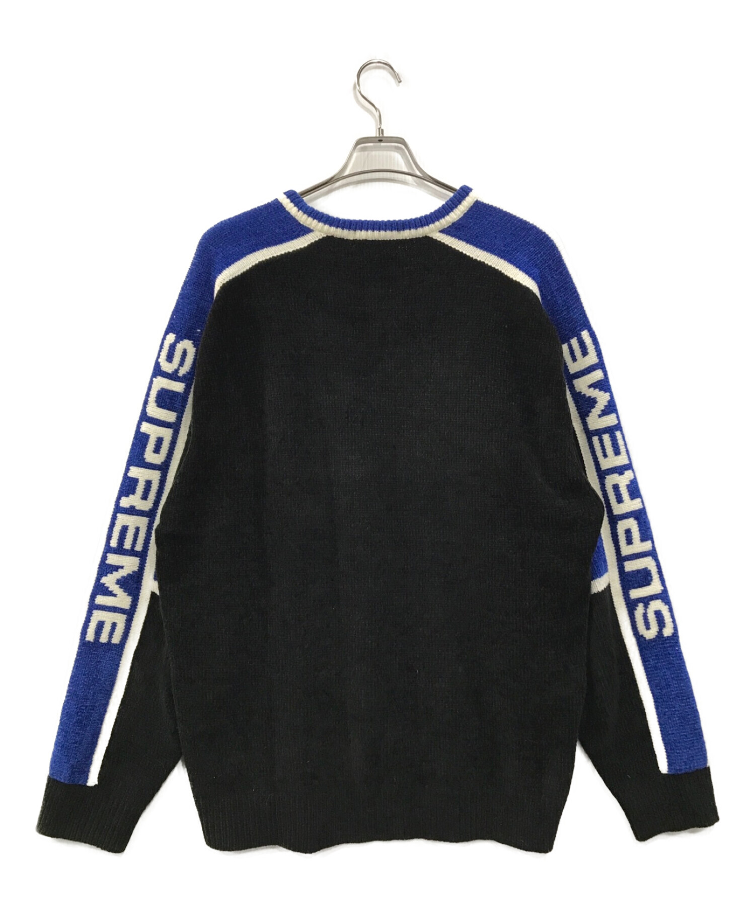 Supreme (シュプリーム) 22AW Stripe Chenille Sweater ブラック×ブルー サイズ:XL