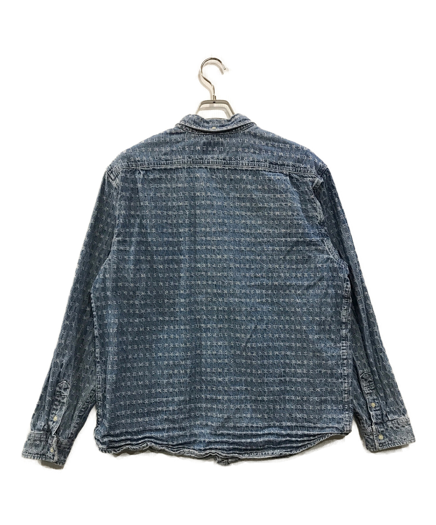 SUPREME (シュプリーム) 20SS jacquard logos denim shirt ブルー サイズ:XL