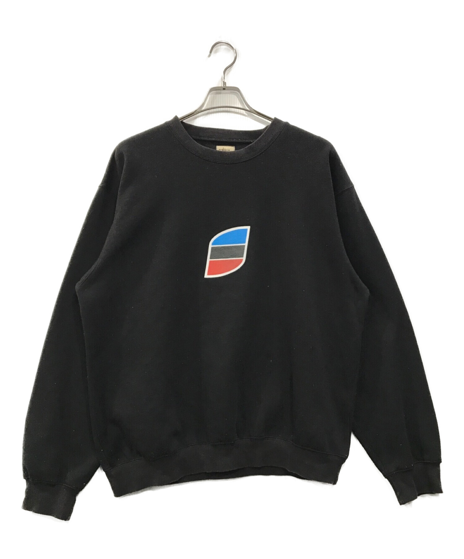 stussy (ステューシー) 90's王冠タグロゴプリントスウェット ブラック サイズ:L