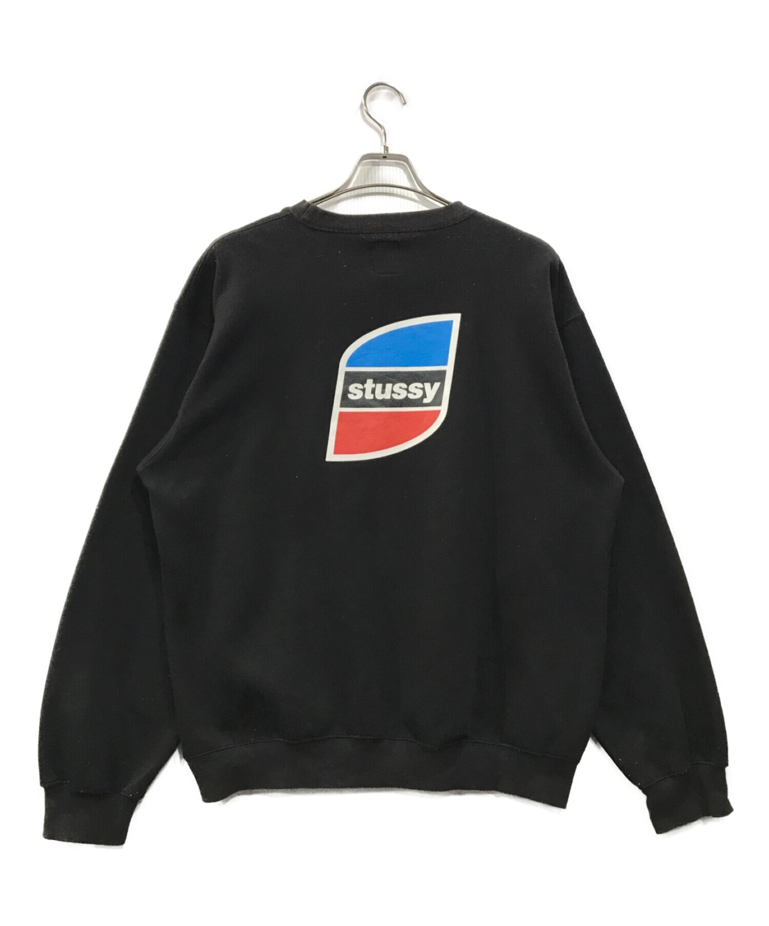 stussy (ステューシー) 90's王冠タグロゴプリントスウェット ブラック サイズ:L