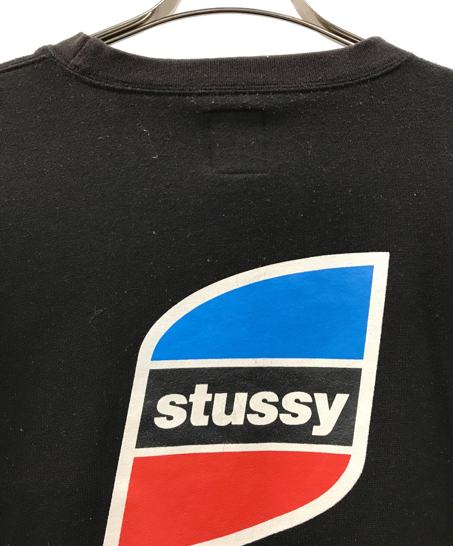 stussy (ステューシー) 90's王冠タグロゴプリントスウェット ブラック サイズ:L