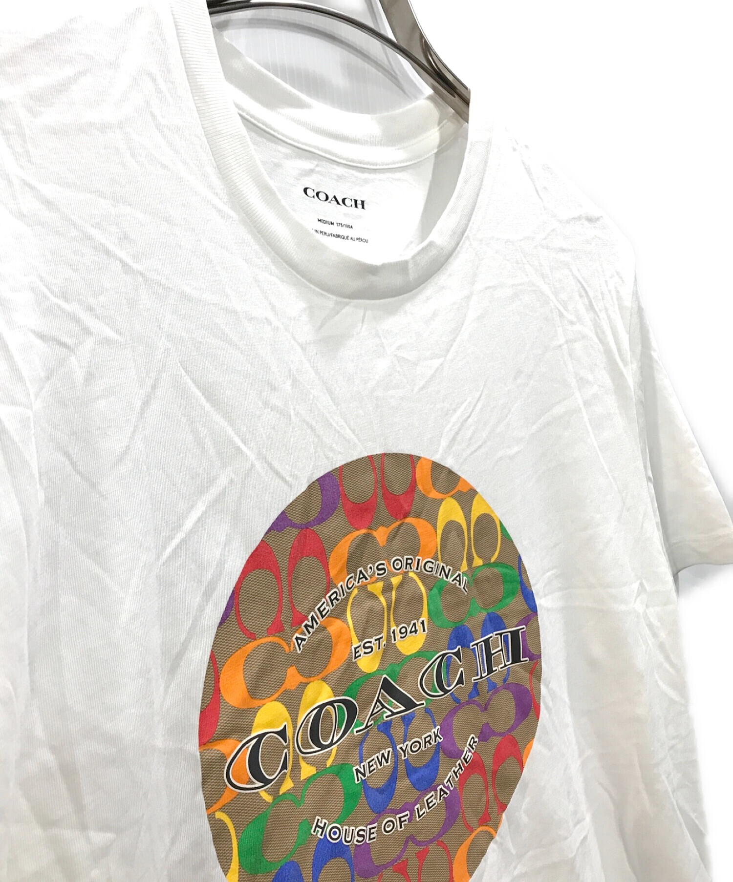 COACH (コーチ) シグネチャーロゴプリントTシャツ ホワイト サイズ:M
