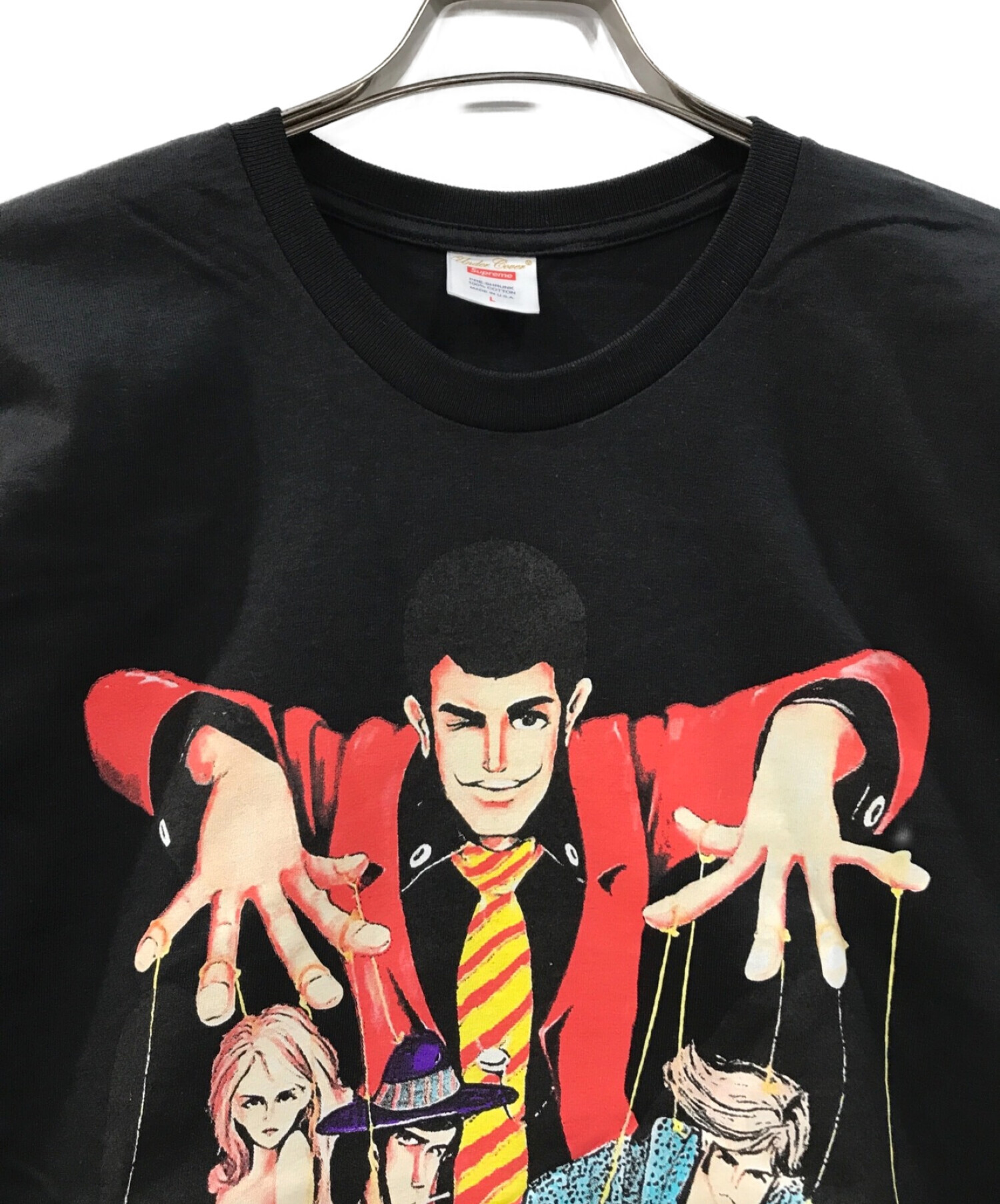 UNDERCOVER×Supreme (アンダーカバー×シュプリーム) Lupin Tee ルパン三世プリントTシャツ ブラック サイズ:L