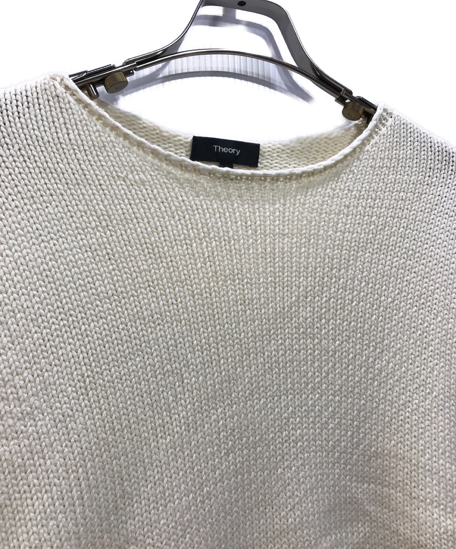 割引クーポン S PULLOVER ECRU theory Mercer cotton COTTON CHUNKY