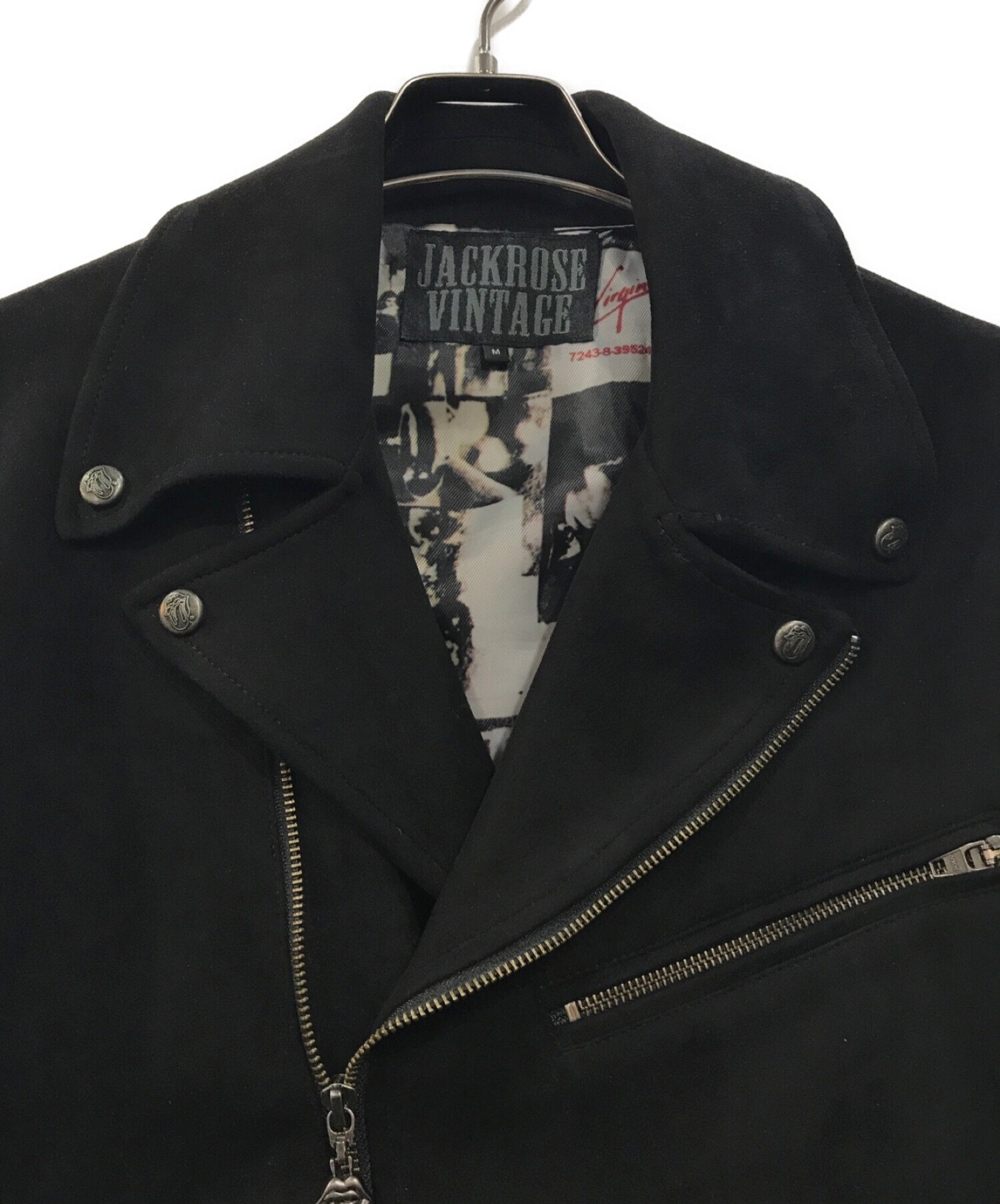 JACKROSE VINTAGE×ROLLING STONES (ジャックローズヴィンテージ×ローリングストーンズ)  スエードダブルライダースジャケット ブラック サイズ:M