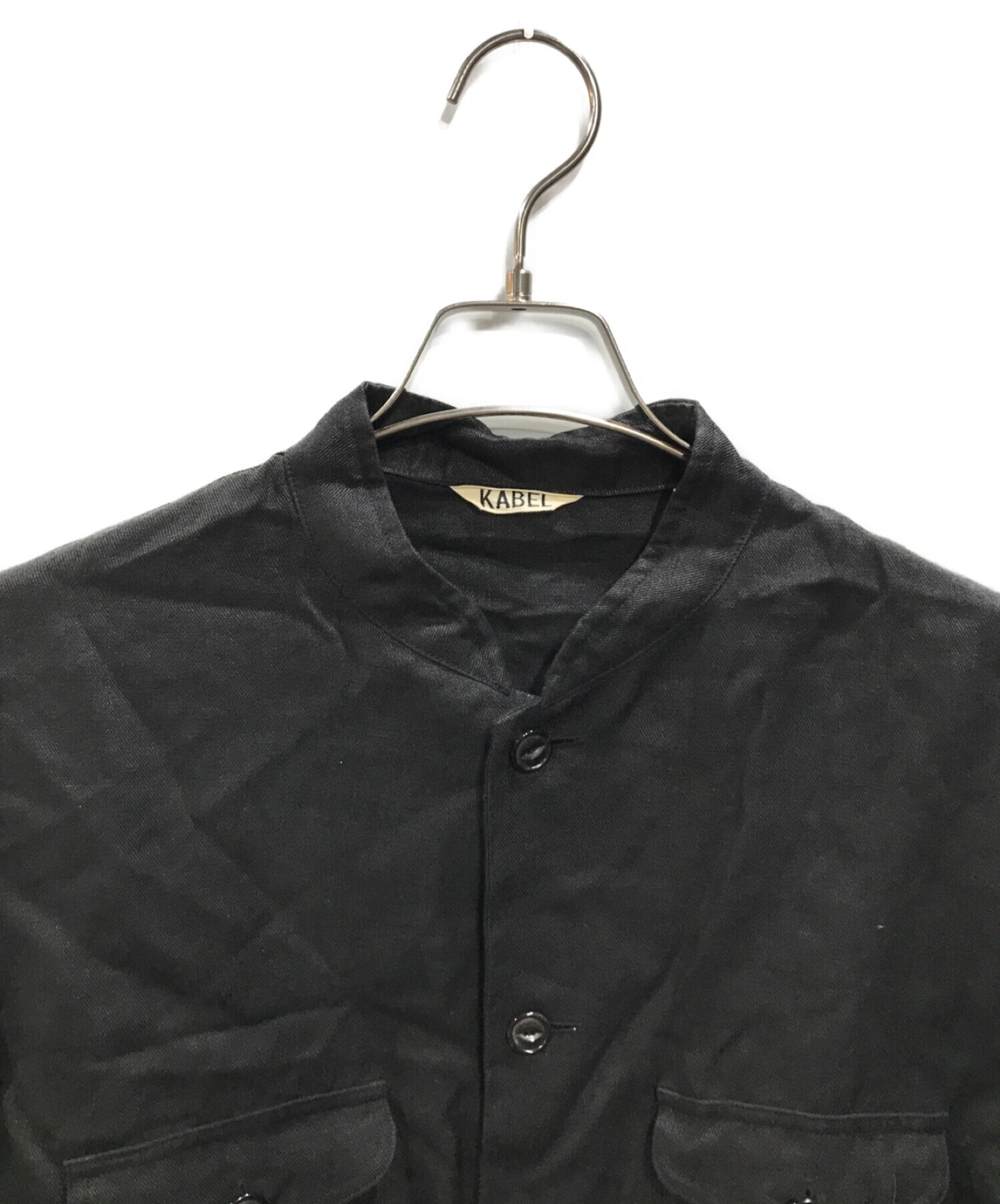 KABEL (カベル) リネンツイル バンドカラーオーバーサイズシャツ ブラック サイズ:１