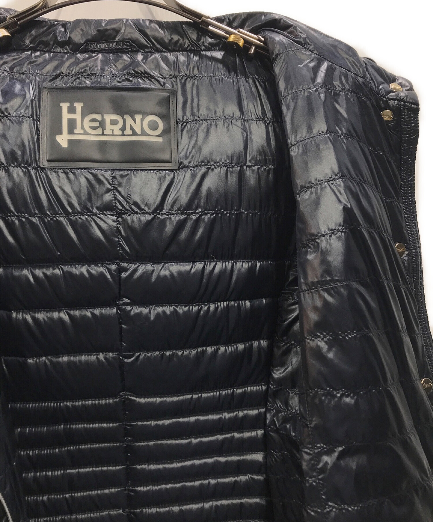 HERNO (ヘルノ) ロングダウンベスト ネイビー サイズ:40