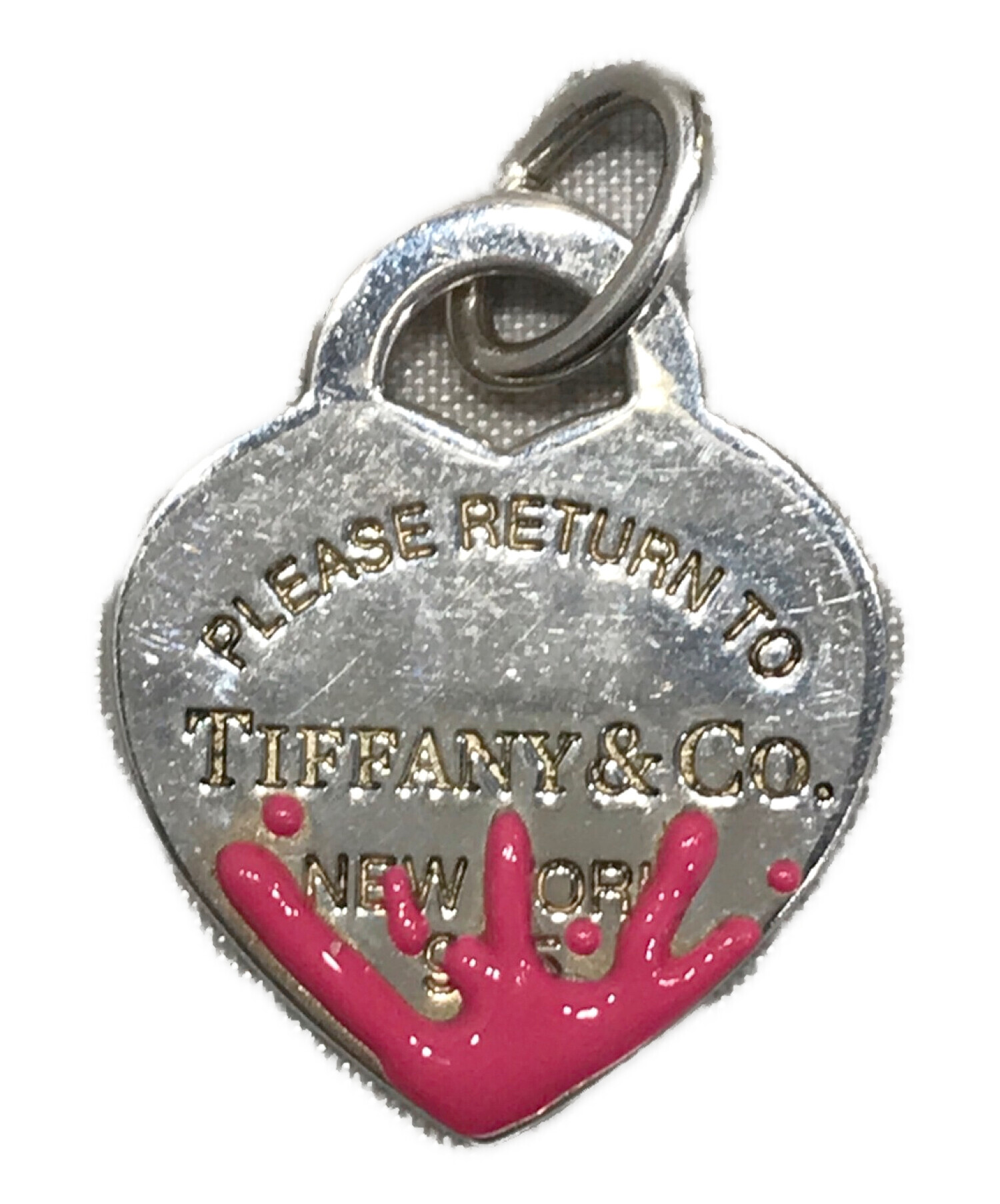 Tiffany & Co. (ティファニー) RTTピンクスプラッシュハートチャーム ペンダントトップ シルバー