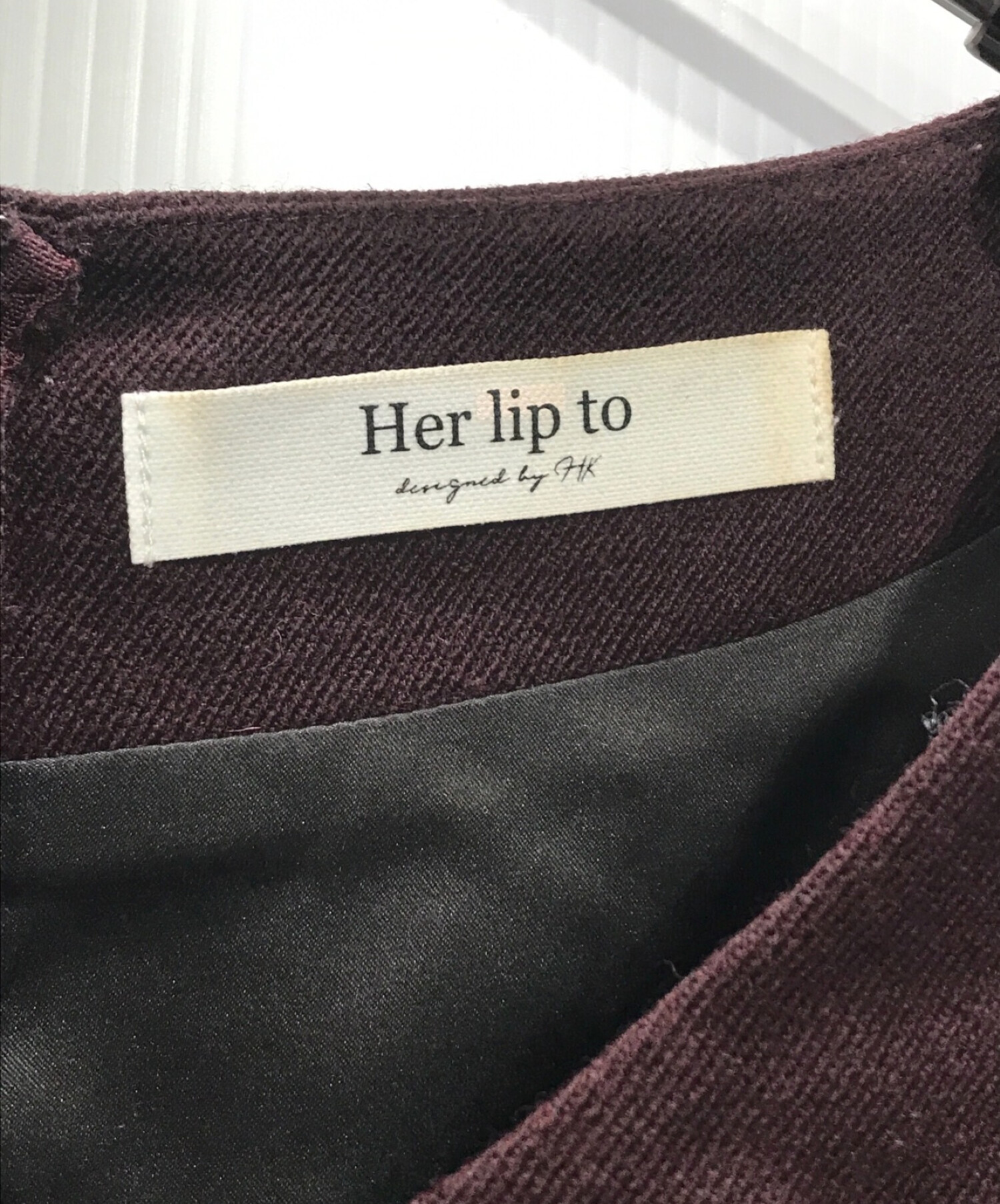 Her lip to (ハーリップトゥ) インナーレーススリーブ ワンピース レッド サイズ:M