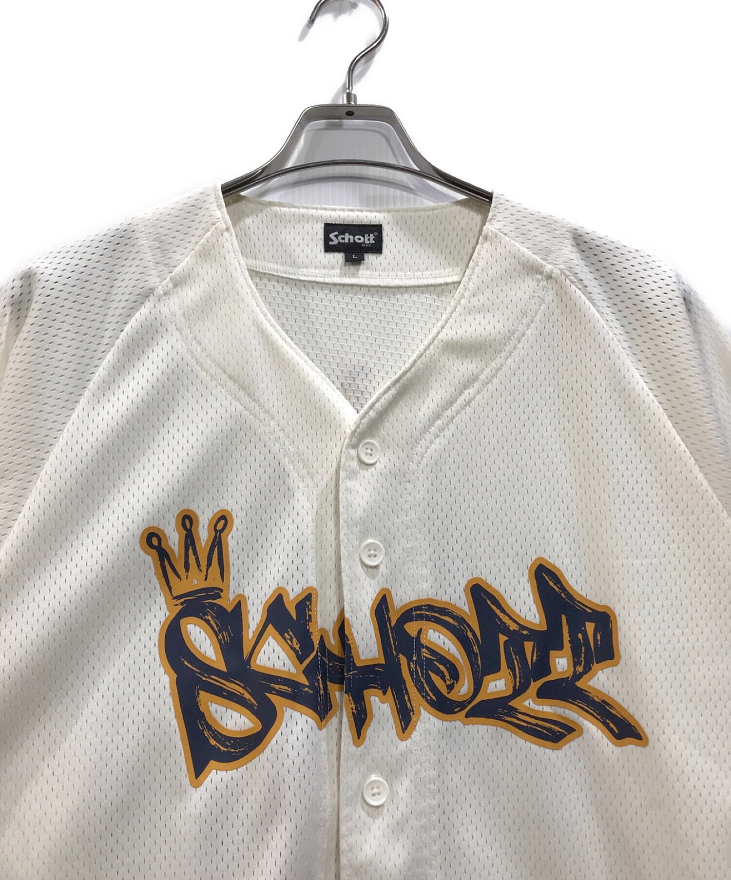 Schott (ショット) Limited Baseball Shirt ベースボールシャツ アイボリー サイズ:L