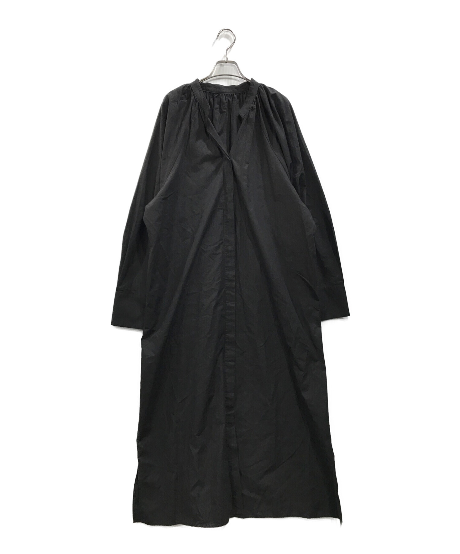 CITYSHOP (シティショップ) SLIT SLEEVE DRESS シャツワンピース ブラック サイズ:36