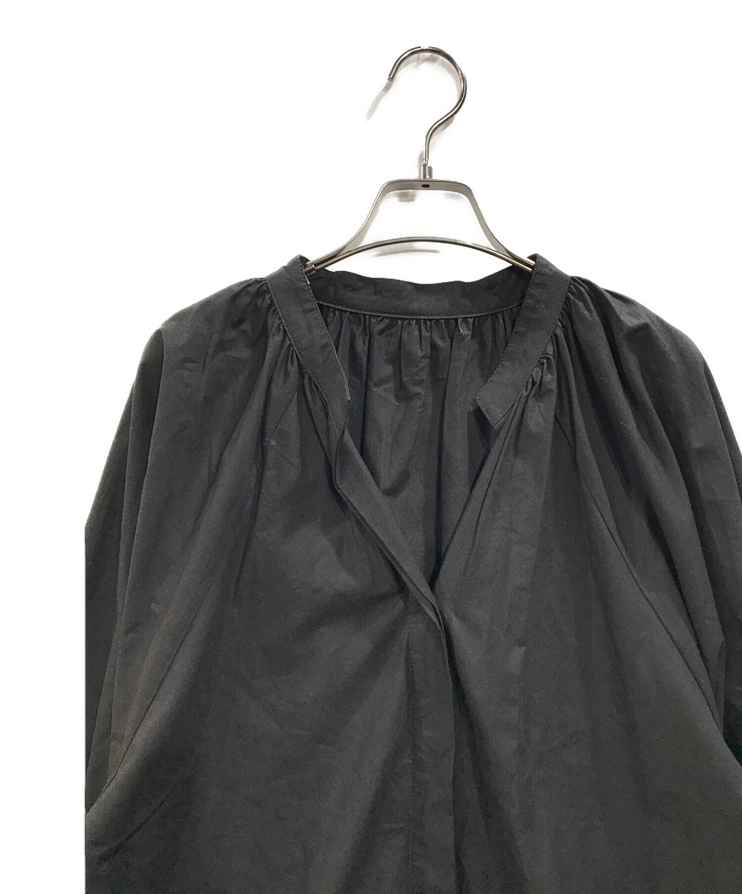 CITYSHOP (シティショップ) SLIT SLEEVE DRESS シャツワンピース ブラック サイズ:36