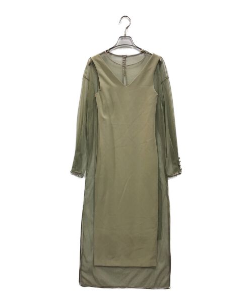 中古・古着通販】Ameri VINTAGE (アメリヴィンテージ) TULLE DOCKING DRESS オリーブ サイズ:S｜ブランド・古着通販  トレファク公式【TREFAC FASHION】スマホサイト