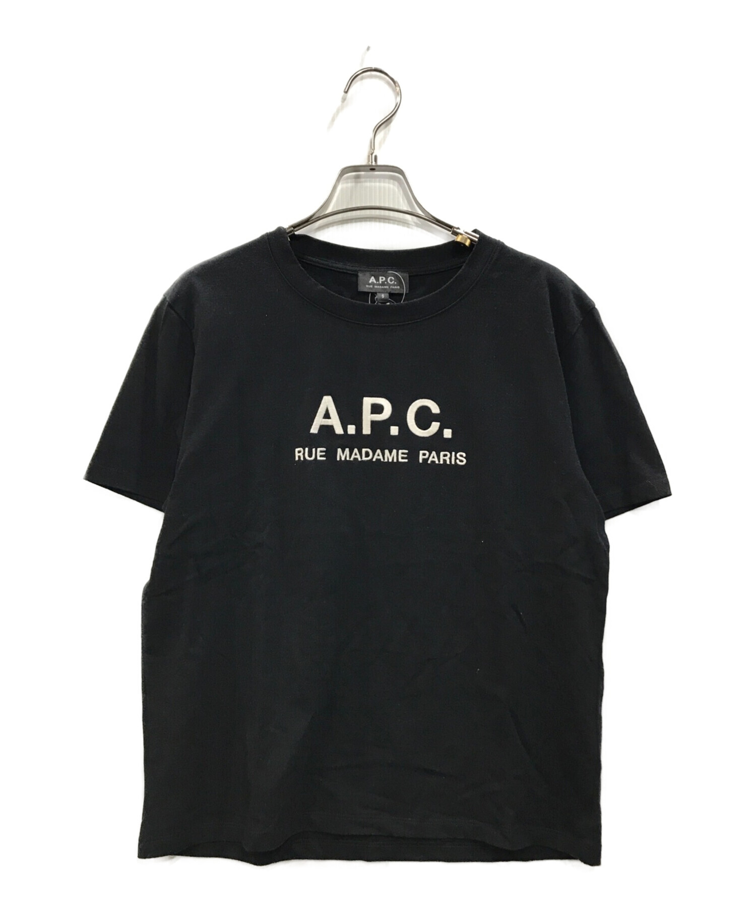 A.P.C. (アー・ペー・セー) FREAK'S STORE (フリークスストア) 別注ロゴ刺繍TEE ブラック サイズ:S