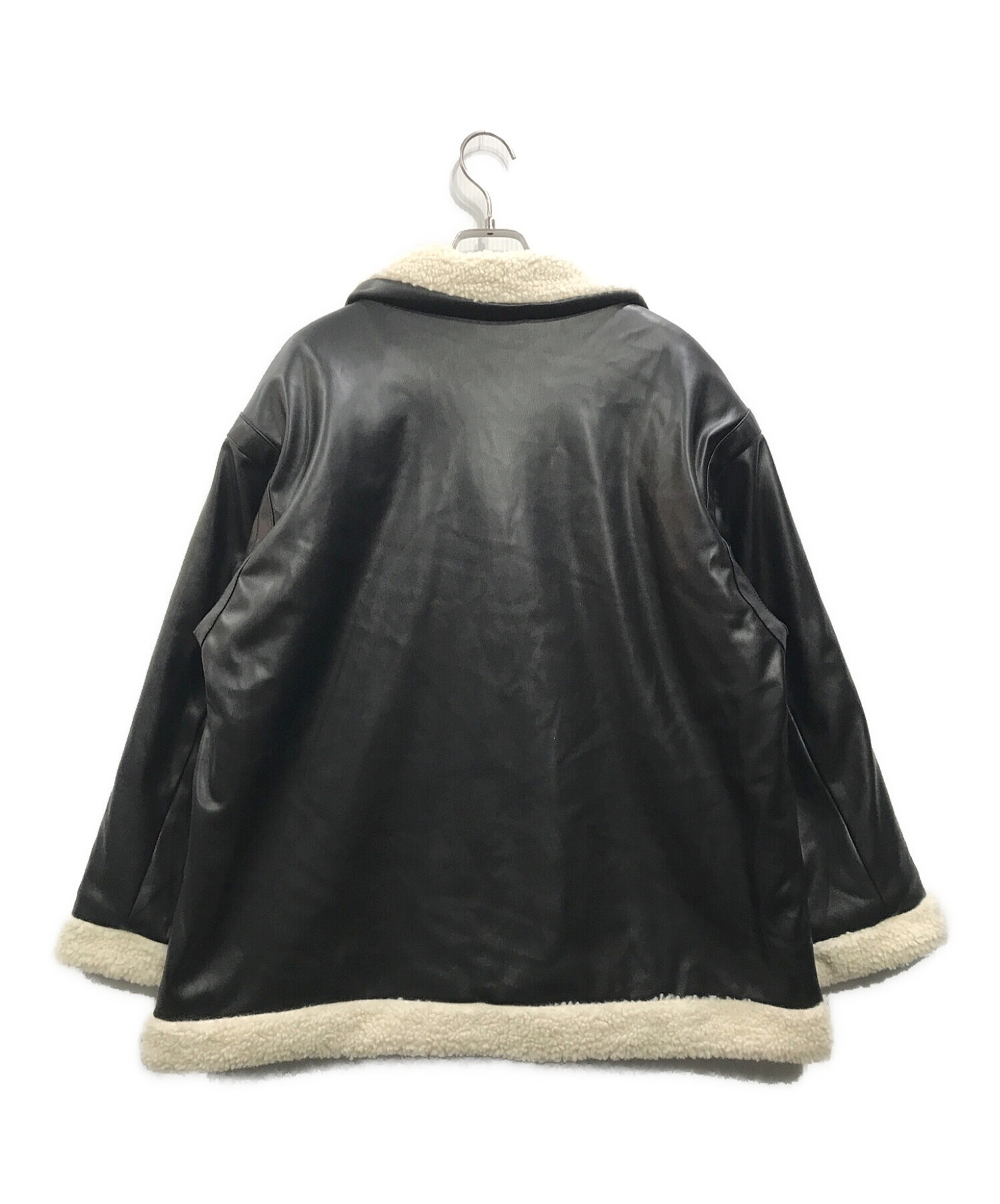 HARE (ハレ) リバーシブルフェイクレザーボアジャケット ブラック サイズ:F