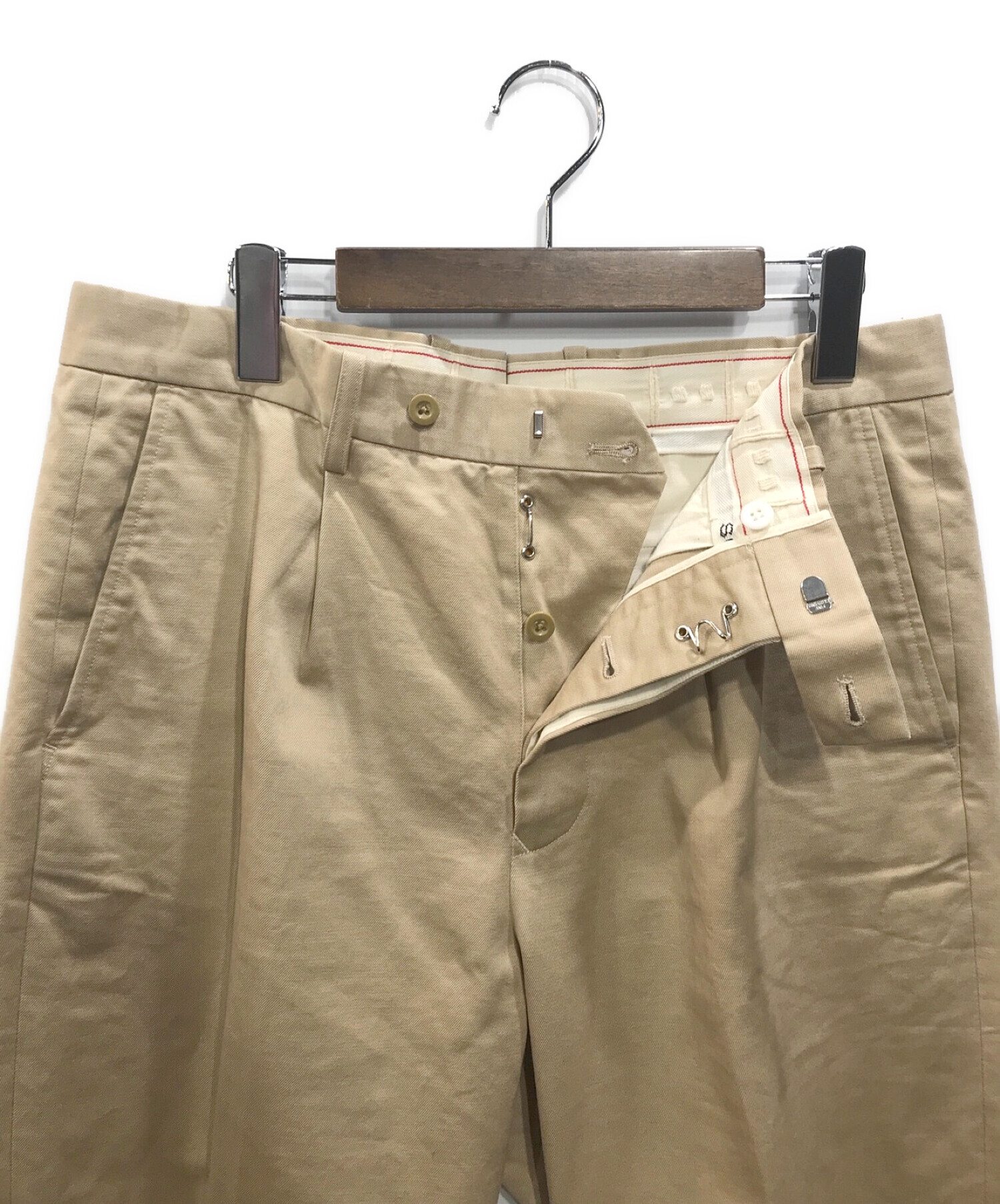 中古・古着通販】SCYE (サイ) 1-TUCK-CHINO-TROUSERS ベージュ サイズ