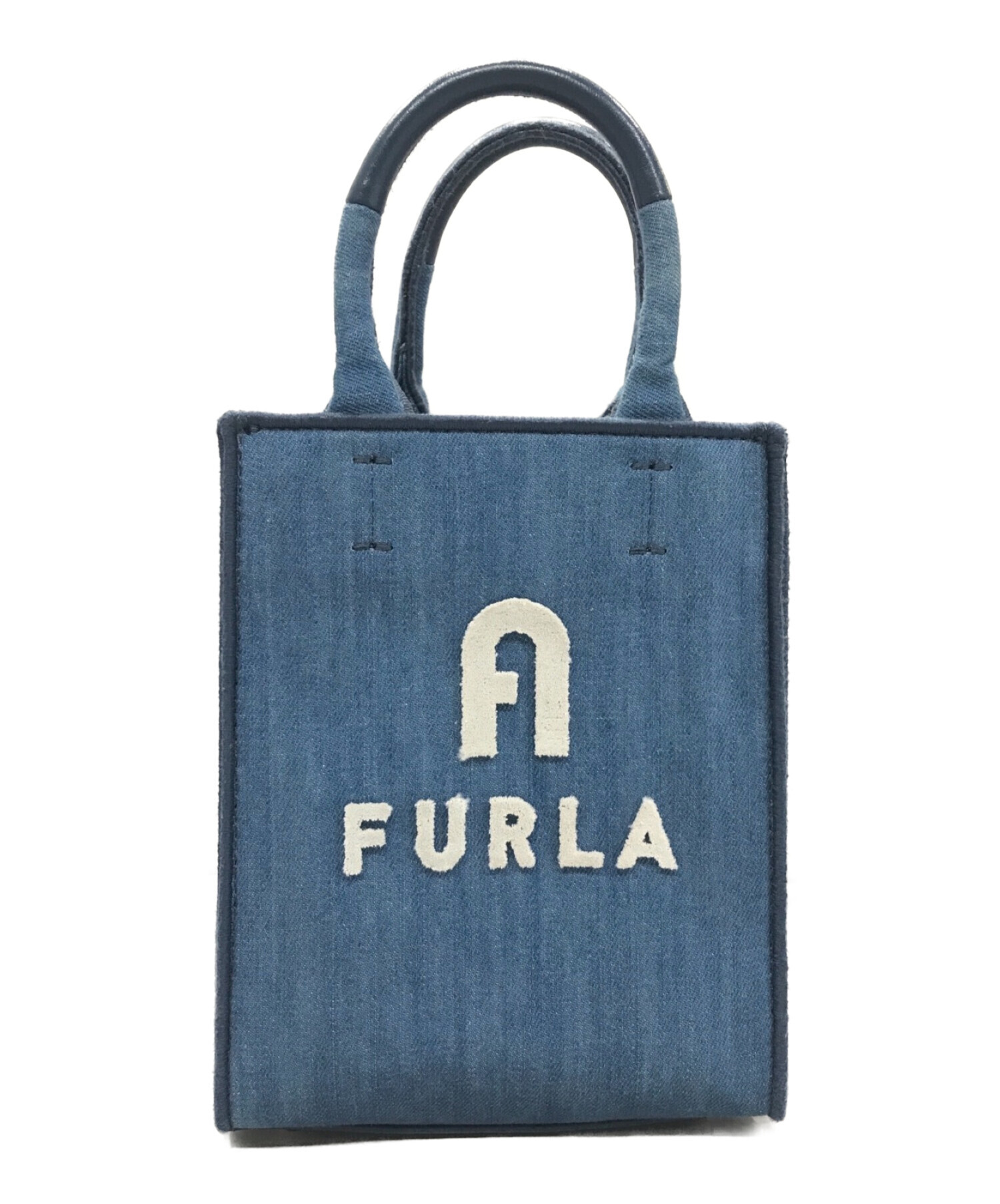 FURLA (フルラ) オポチュニティ ミニ トート デニムショルダーバッグ インディゴ