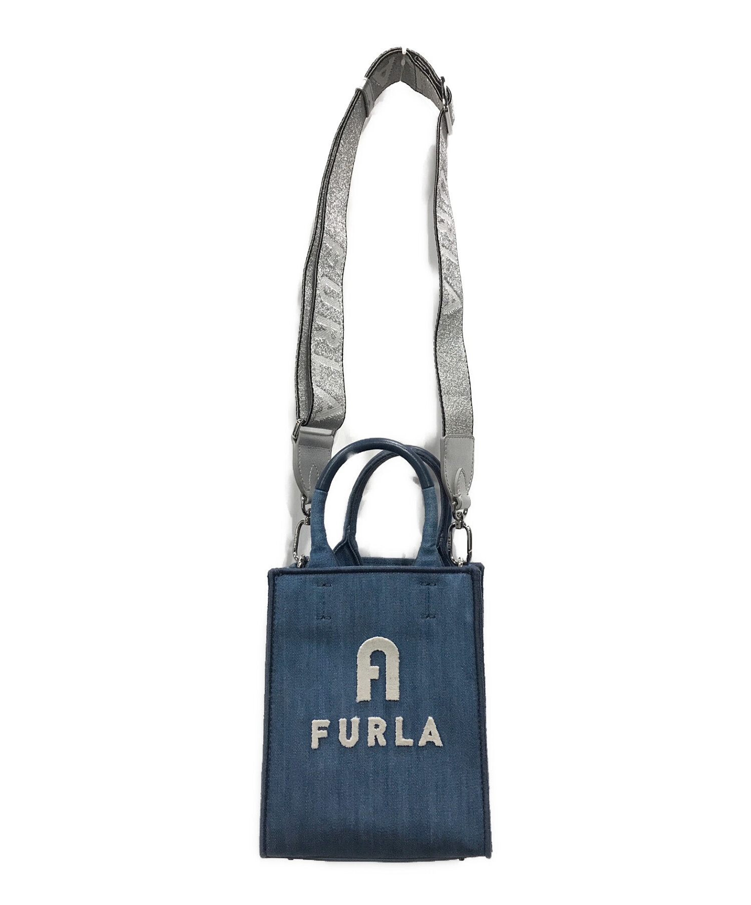 FURLA (フルラ) オポチュニティ ミニ トート デニムショルダーバッグ インディゴ