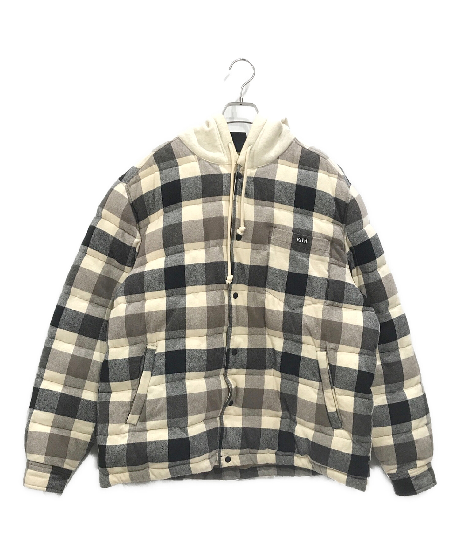 KITH キスSTERLING QUILTED SHIRT PUFFERフード周り汚れあり