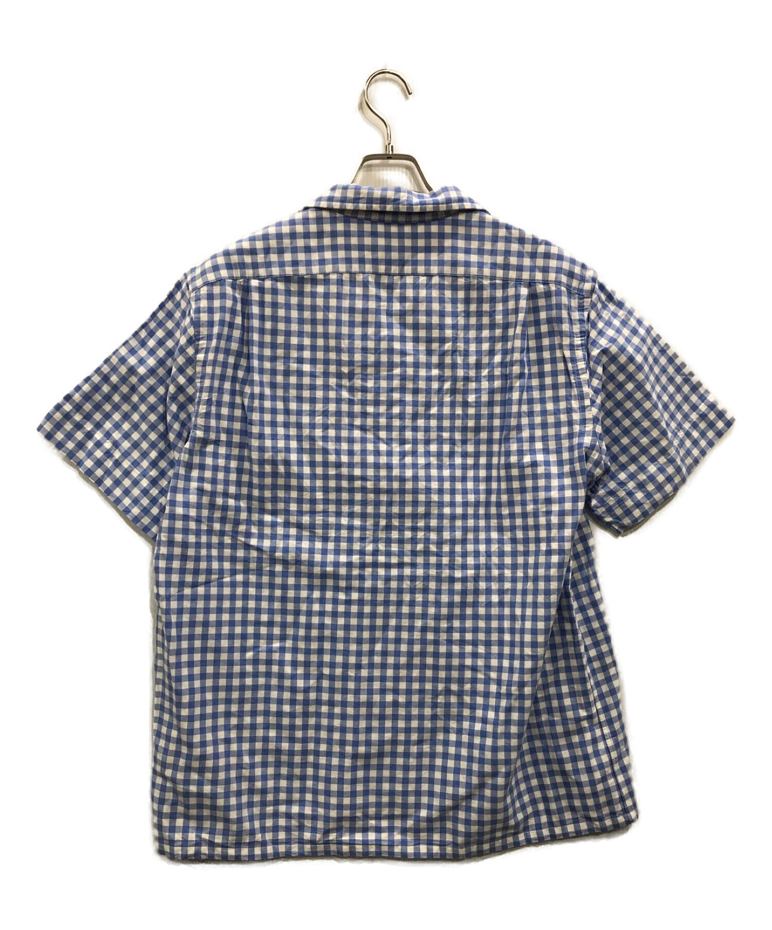 POLO RALPH LAUREN (ポロ・ラルフローレン) オープンカラーギンガムチェックシャツ ホワイト×ブルー サイズ:L