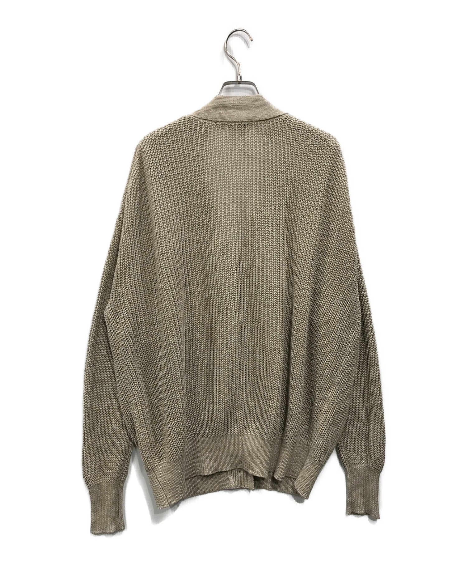 中古・古着通販】haunt (ハウント) LINEN V NECK CARDIGAN グレー 