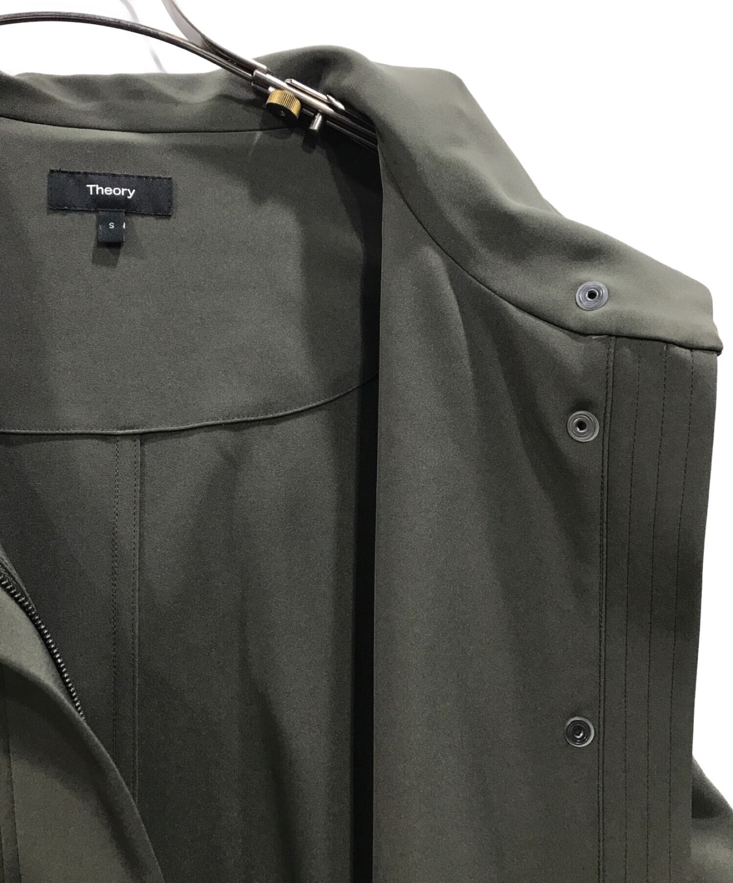 theory (セオリー) Synthetic Double Cloth Military Coat ミリタリーコート グリーン サイズ:Ｓ