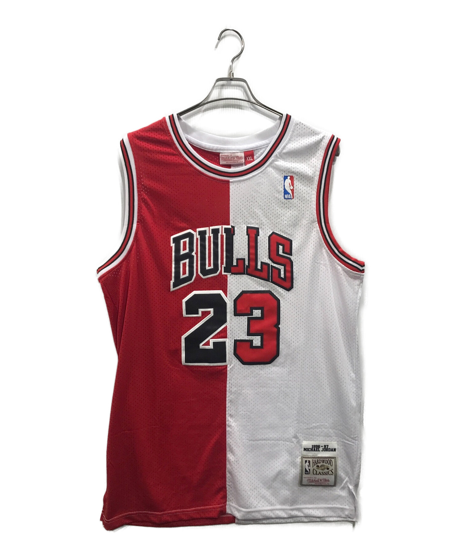 MITCHELL & NESS (ミッチェルアンドネス) Split Home&Away MJ Bulls ゲームシャツ ホワイト×レッド  サイズ:XXL