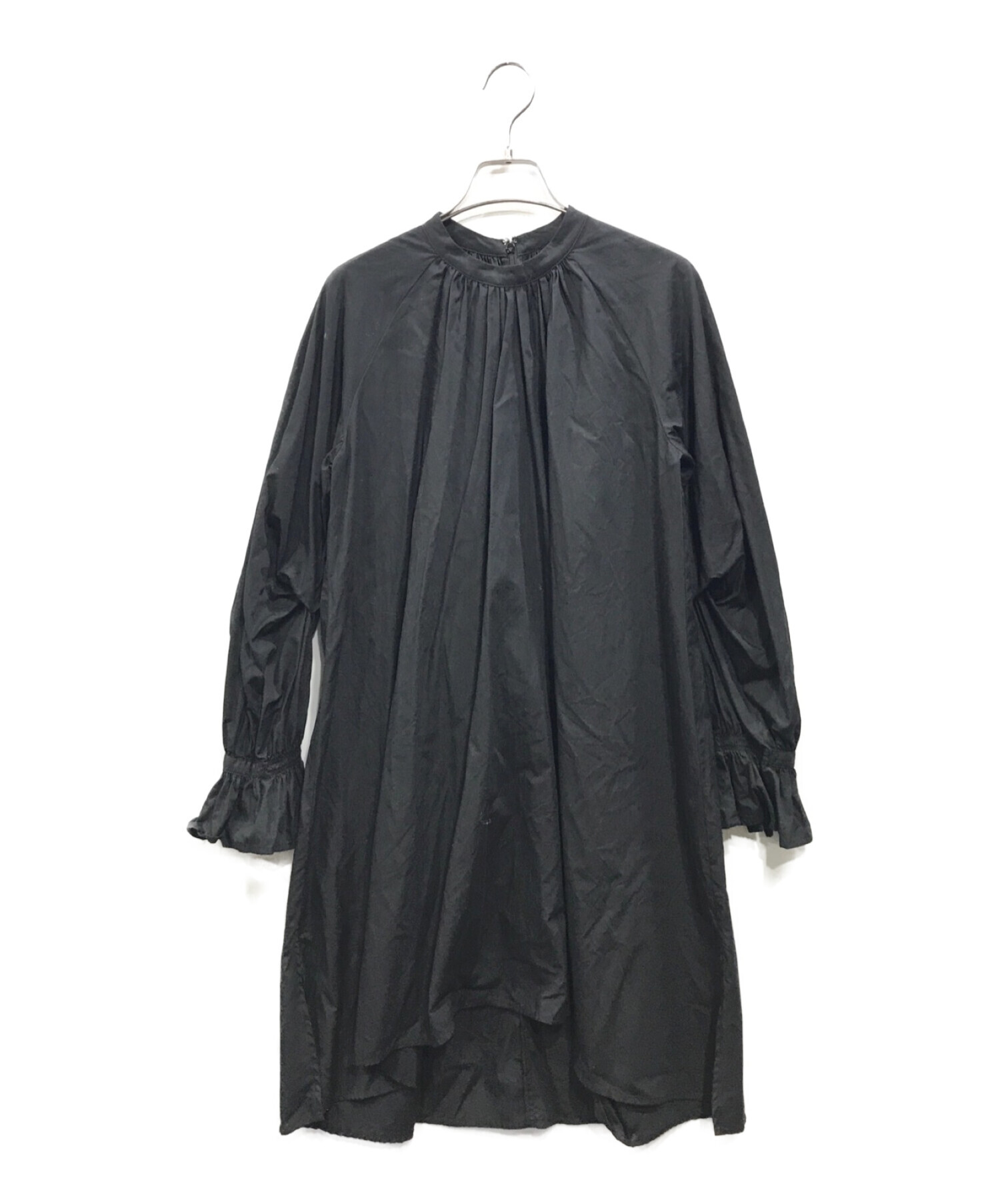 中古・古着通販】Ameri (アメリ) GATHER TUNIC BLOUSE ブラック サイズ